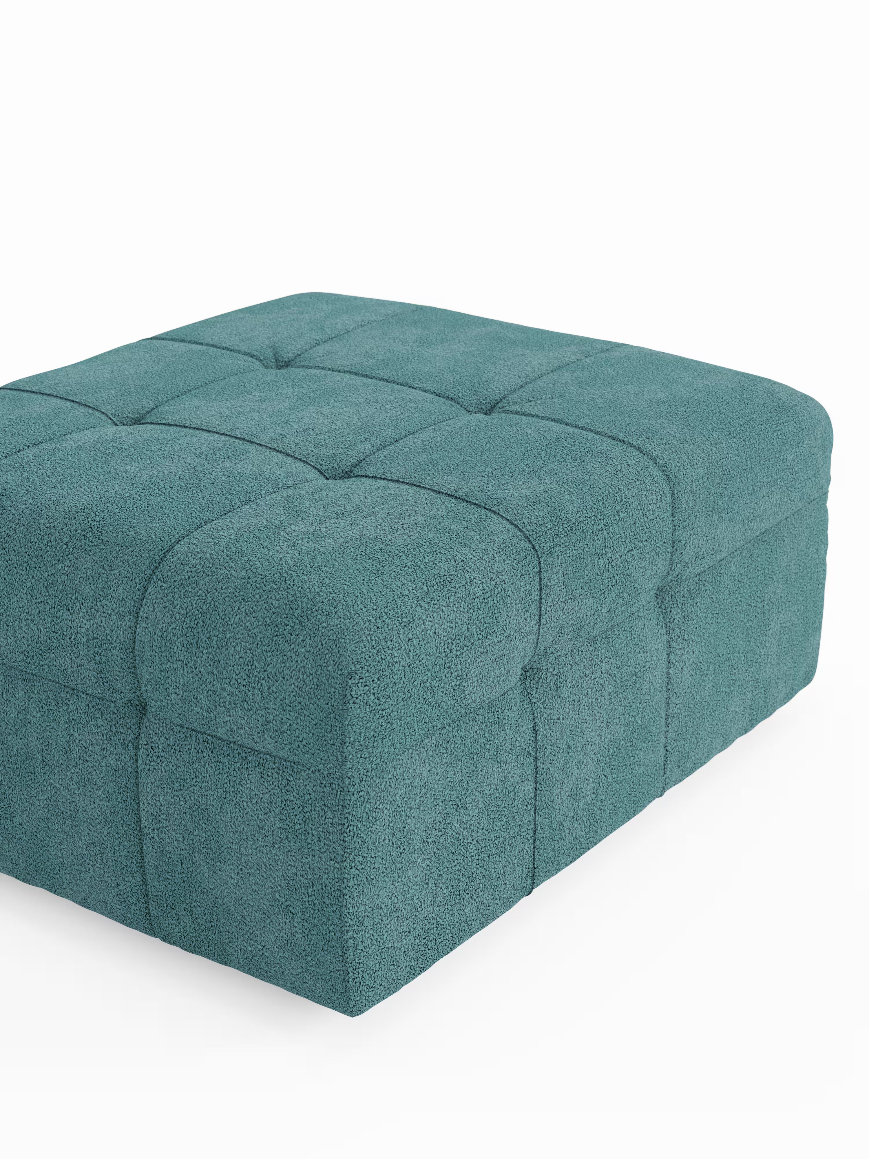Mosaic puf moderno modular en tela bouclé antimanchas – capitoné y modular