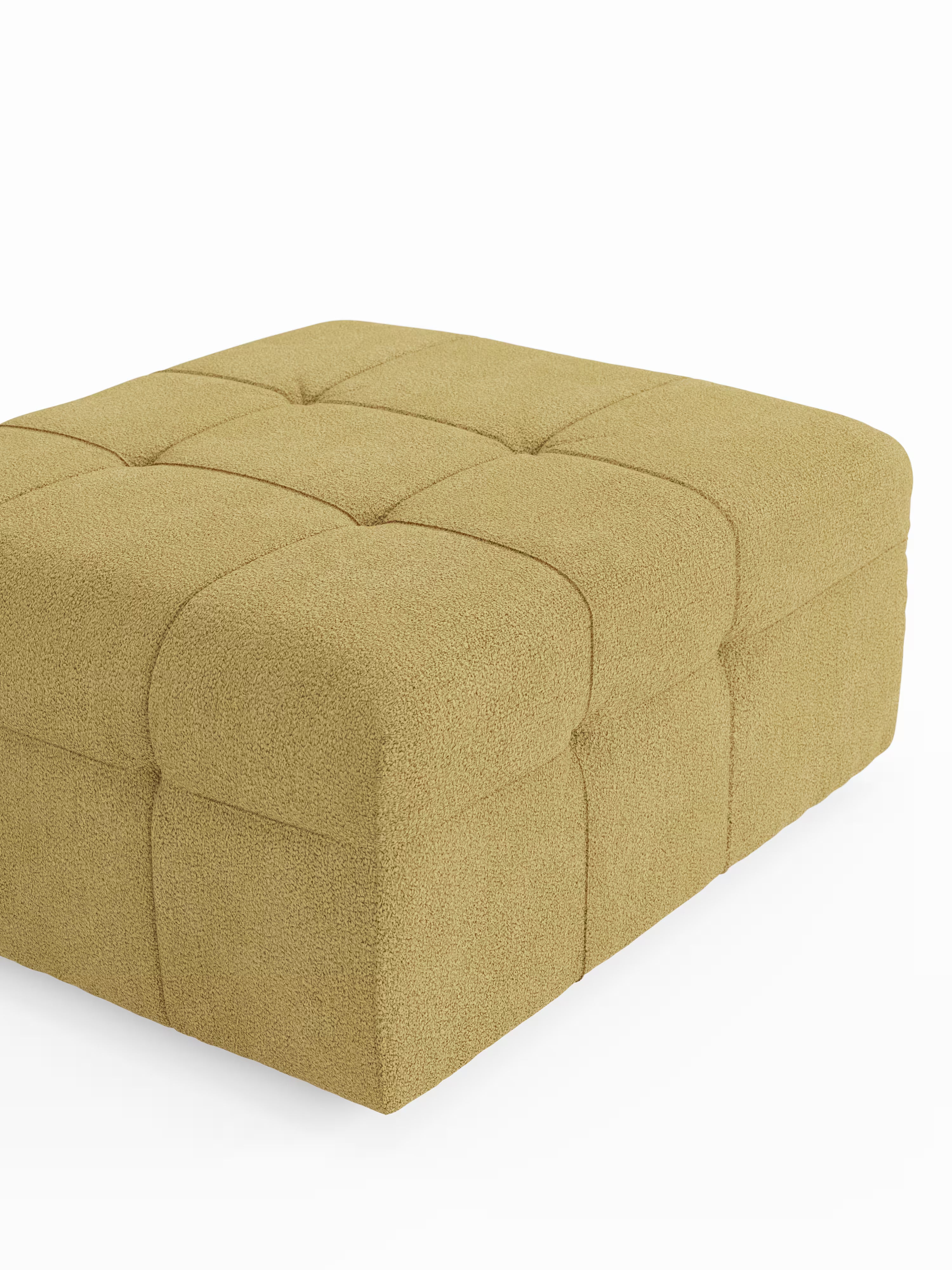 Mosaic puf moderno modular en tela bouclé antimanchas – capitoné y modular