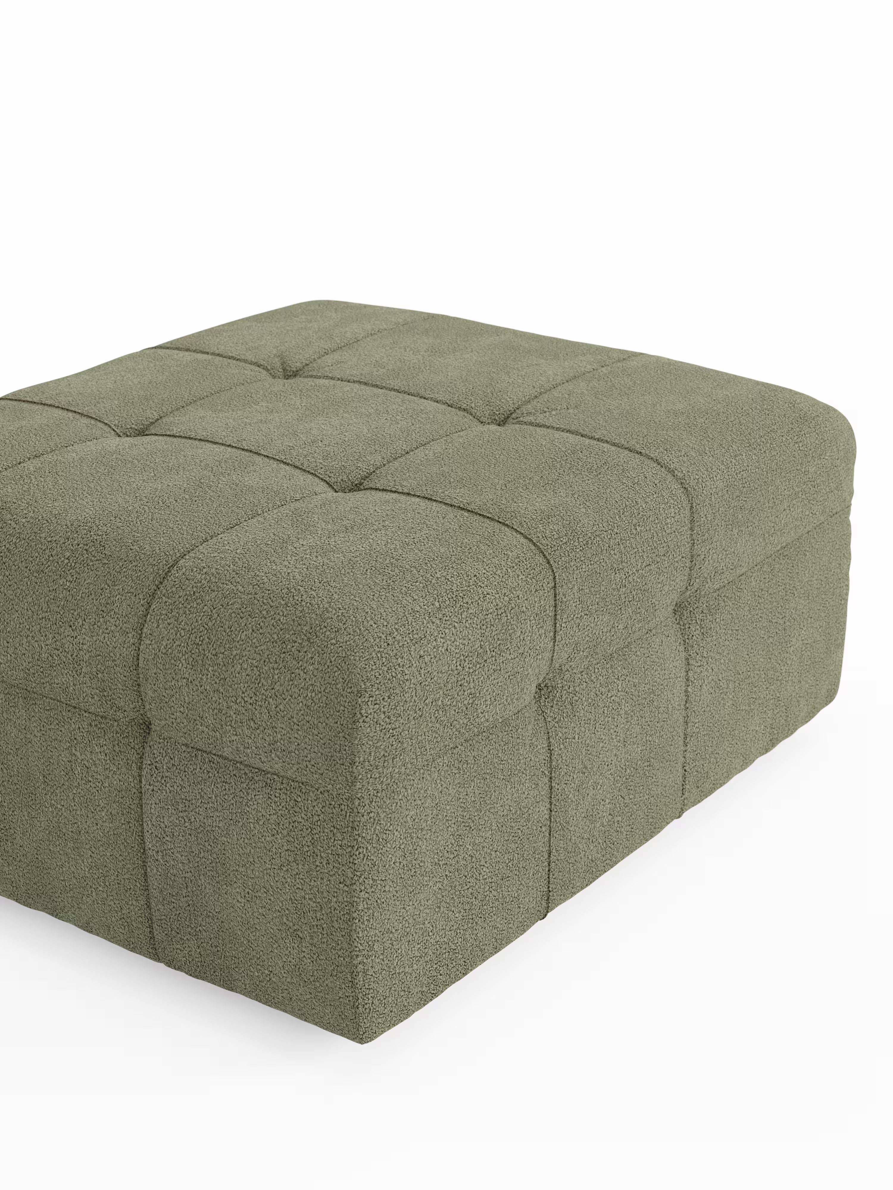 Mosaic puf moderno modular en tela bouclé antimanchas – capitoné y modular