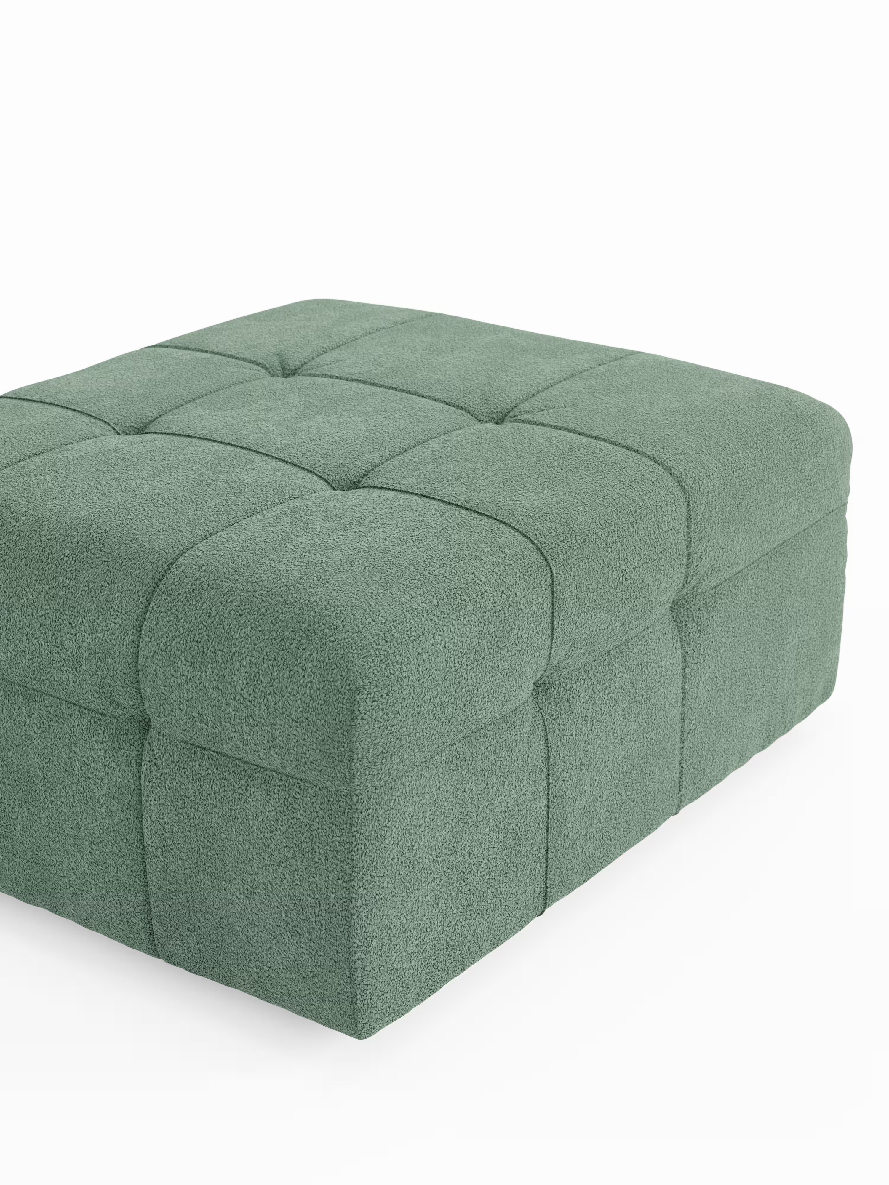 Mosaic puf moderno modular en tela bouclé antimanchas – capitoné y modular