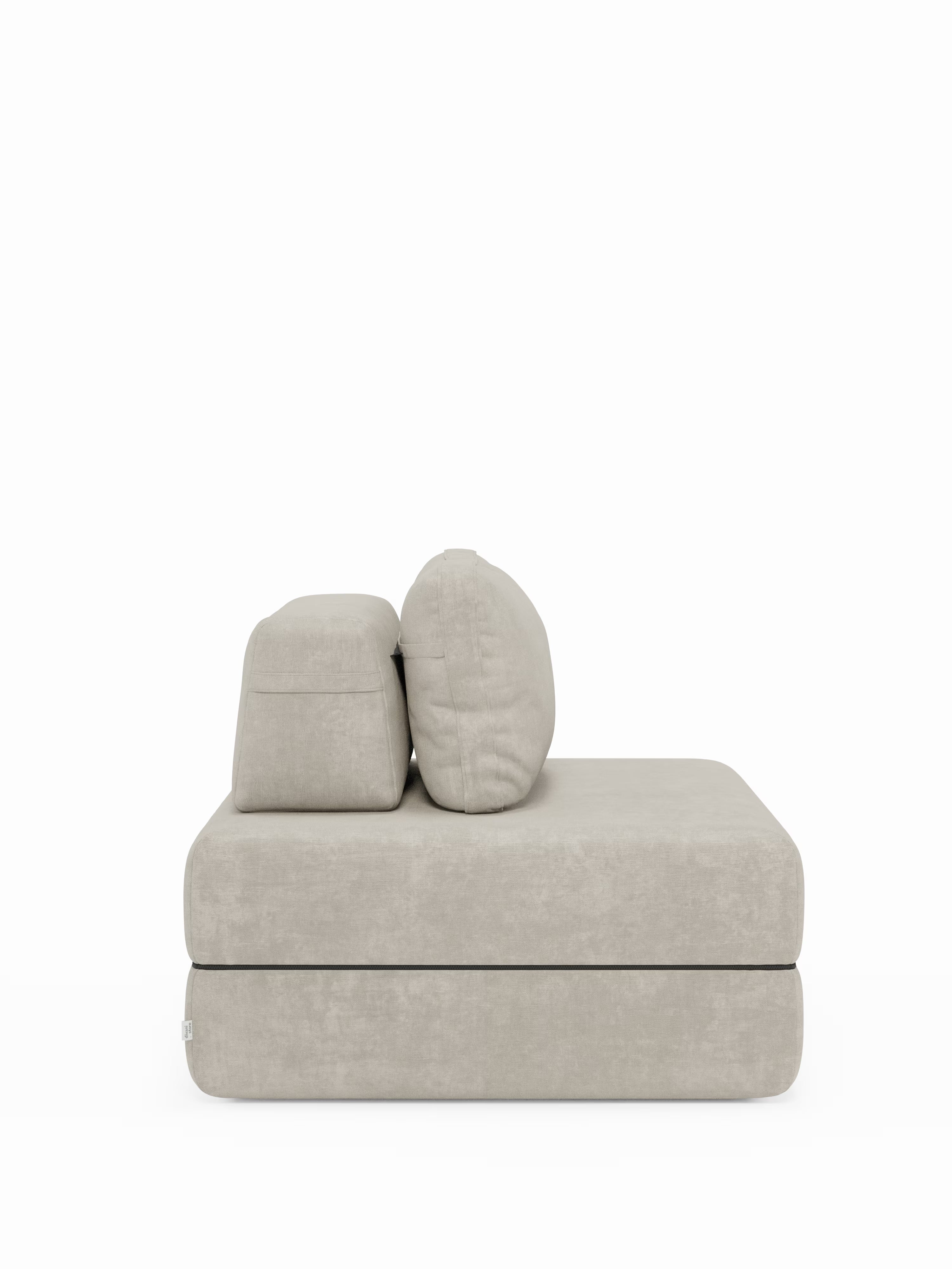 Rift Poltrona letto moderna in tessuto smacchiabile – materasso 22 cm con memory e schienale mobile