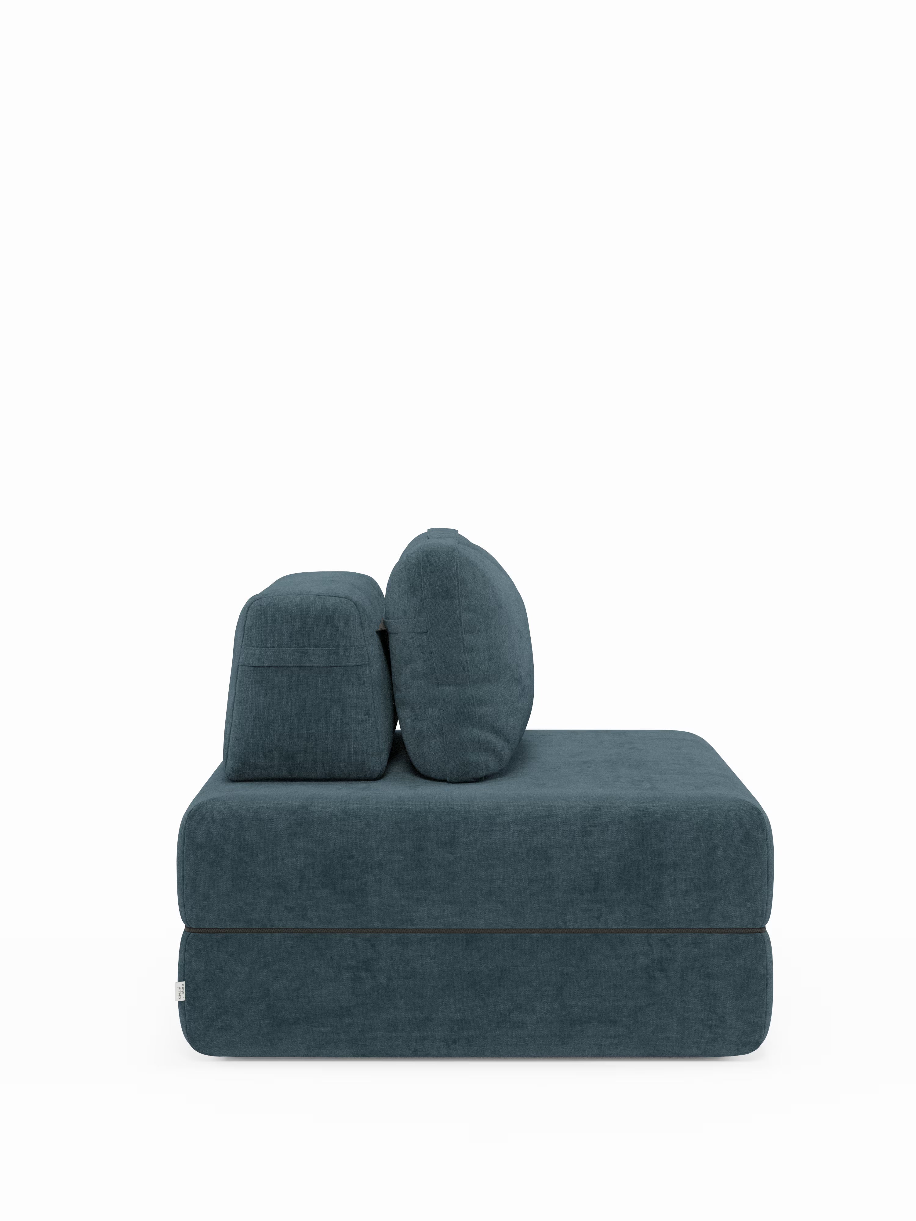 Rift Poltrona letto moderna in tessuto smacchiabile – materasso 22 cm con memory e schienale mobile