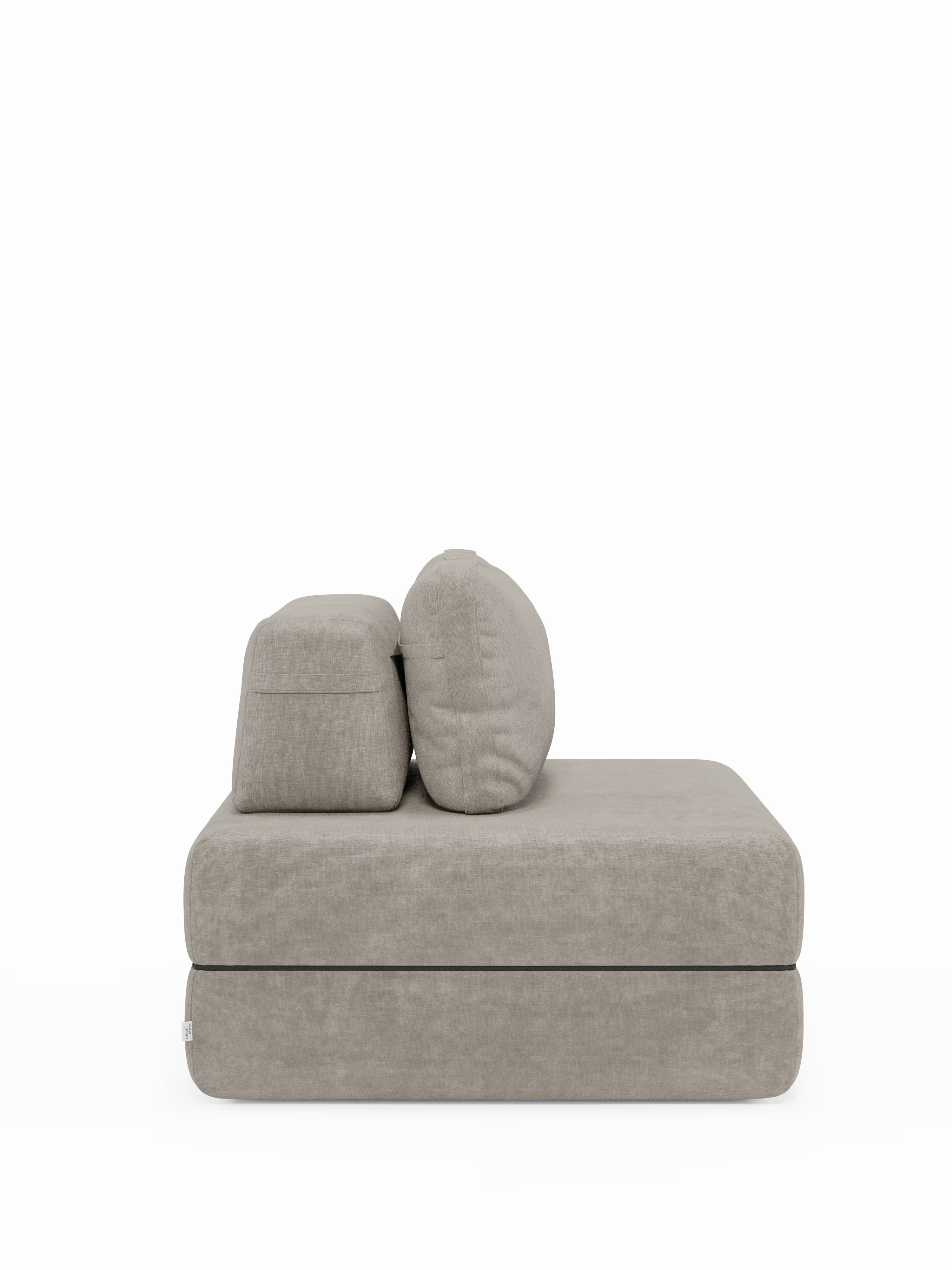 Rift Poltrona letto moderna in tessuto smacchiabile – materasso 22 cm con memory e schienale mobile