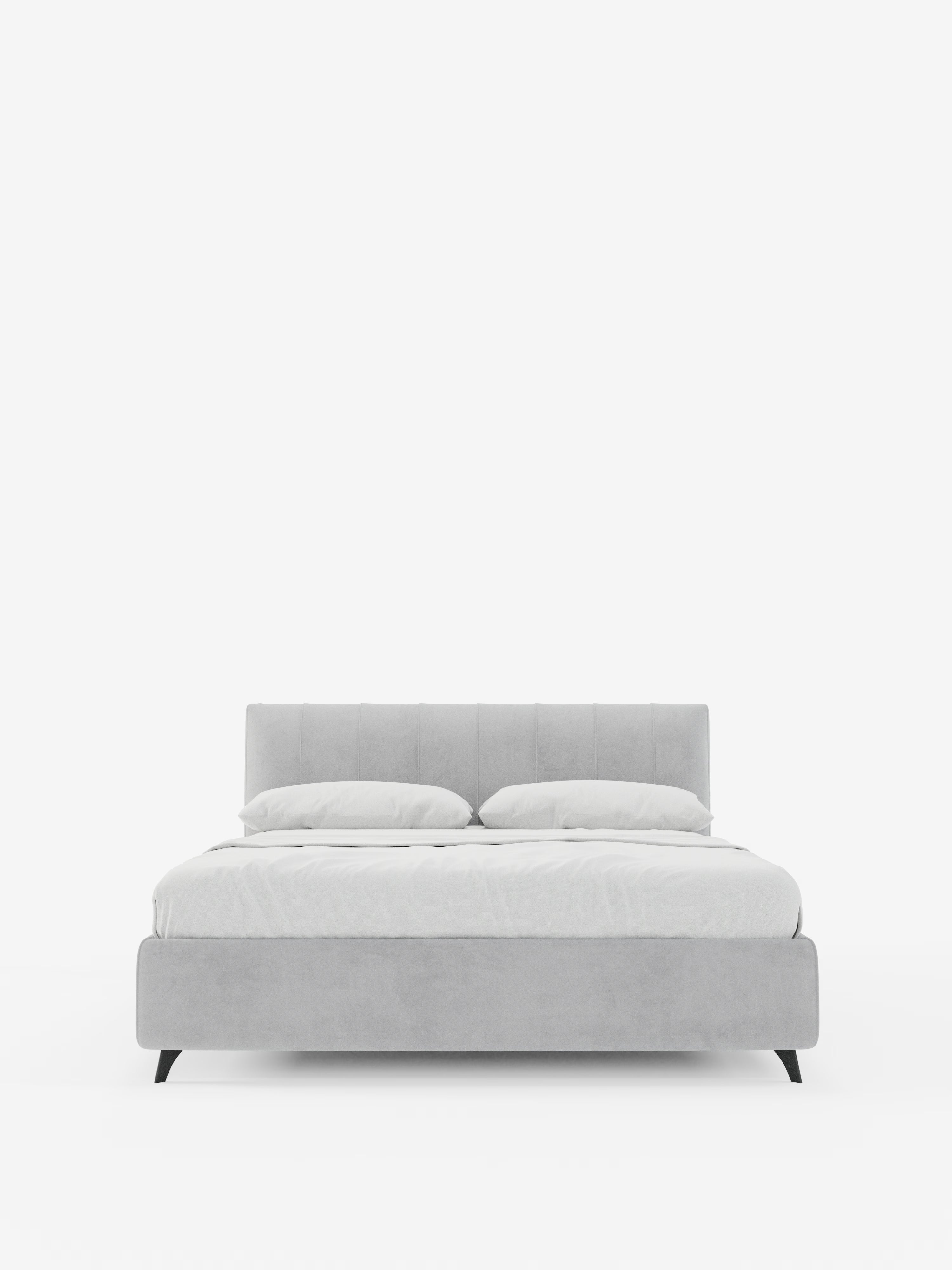 Bogart Modern double storage bed in stain-resistant microfiber, removable cover, and spacious compartment