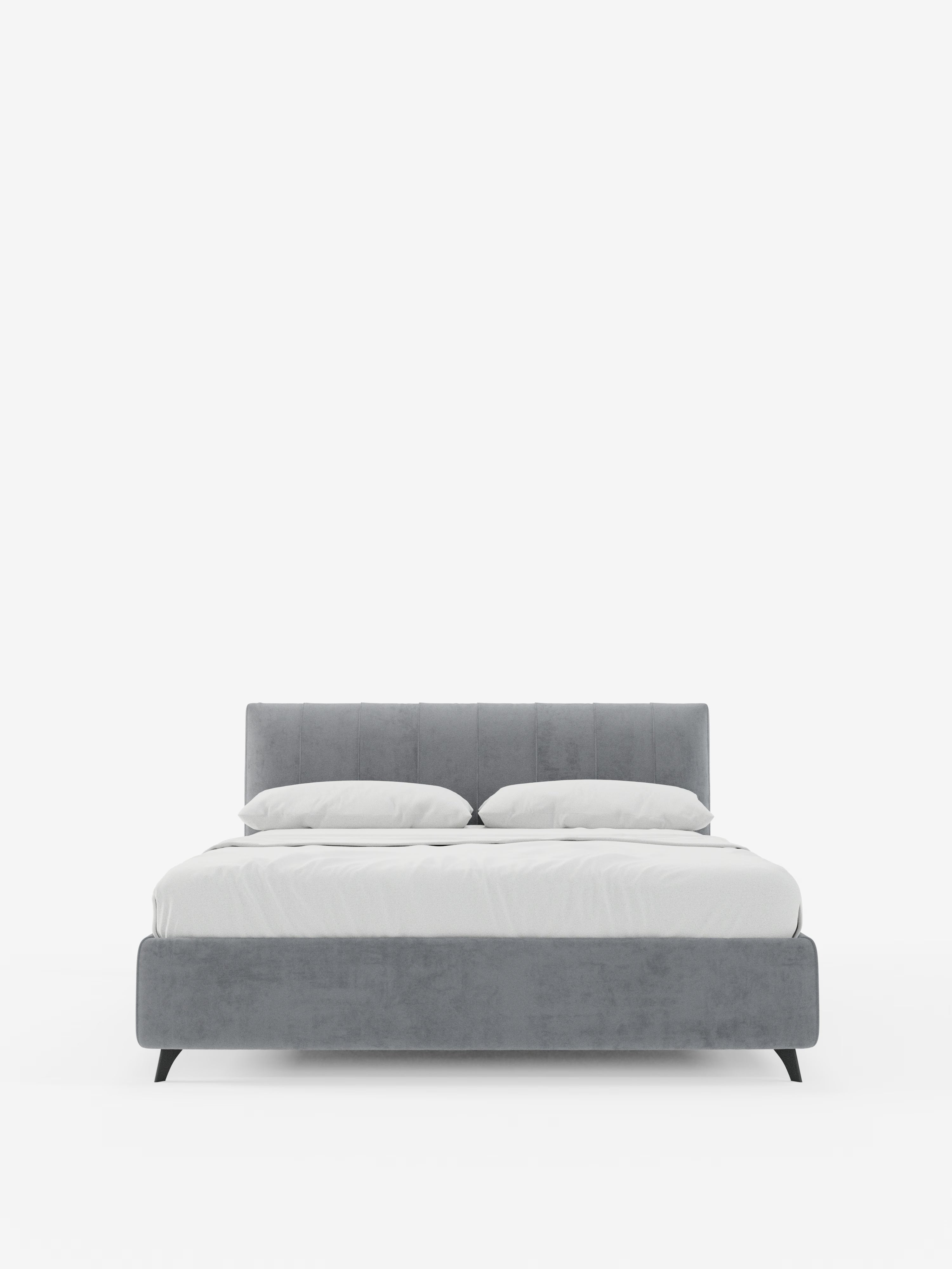 Bogart Modern double storage bed in stain-resistant microfiber, removable cover, and spacious compartment