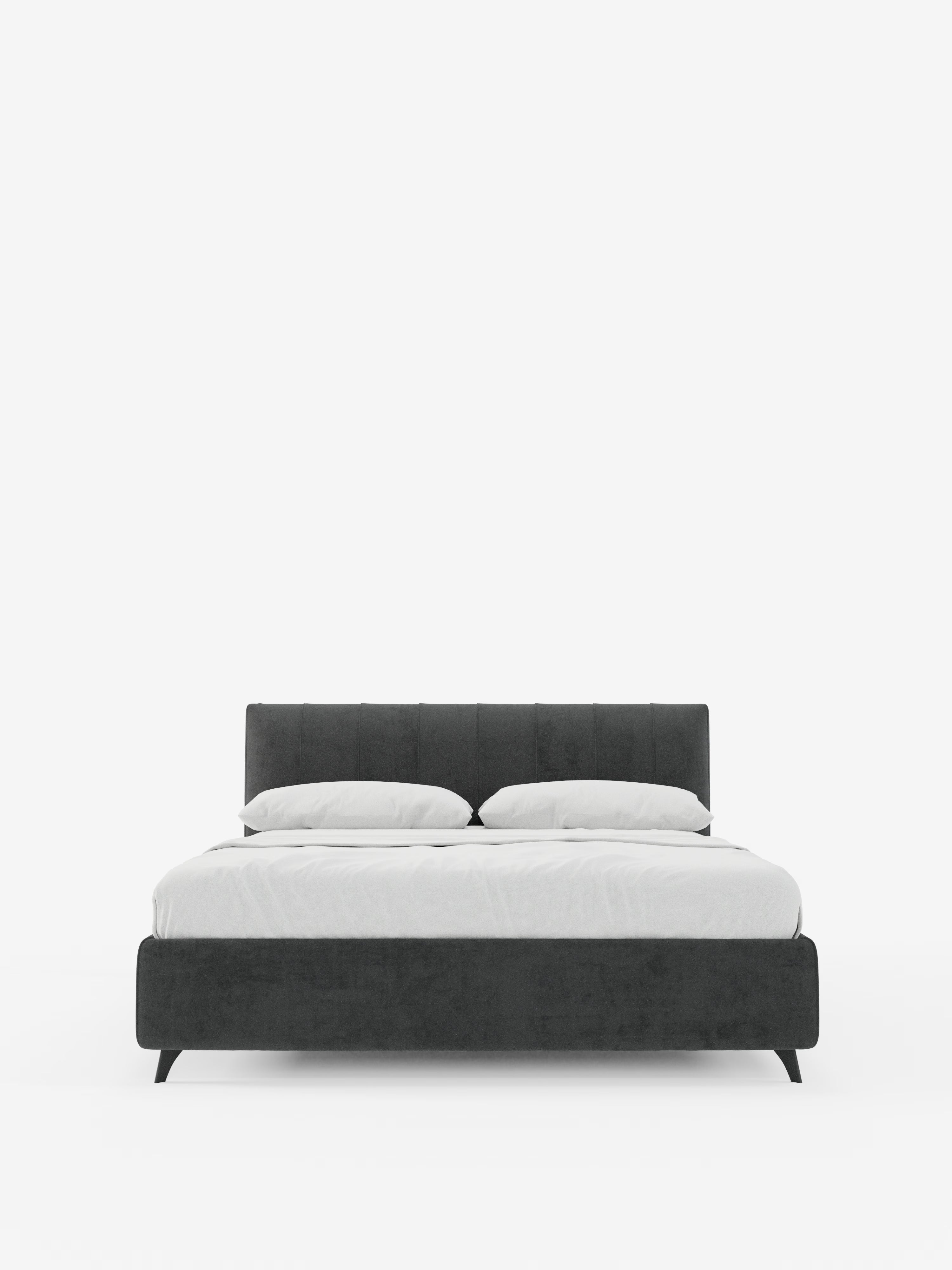 Bogart Modern double storage bed in stain-resistant microfiber, removable cover, and spacious compartment