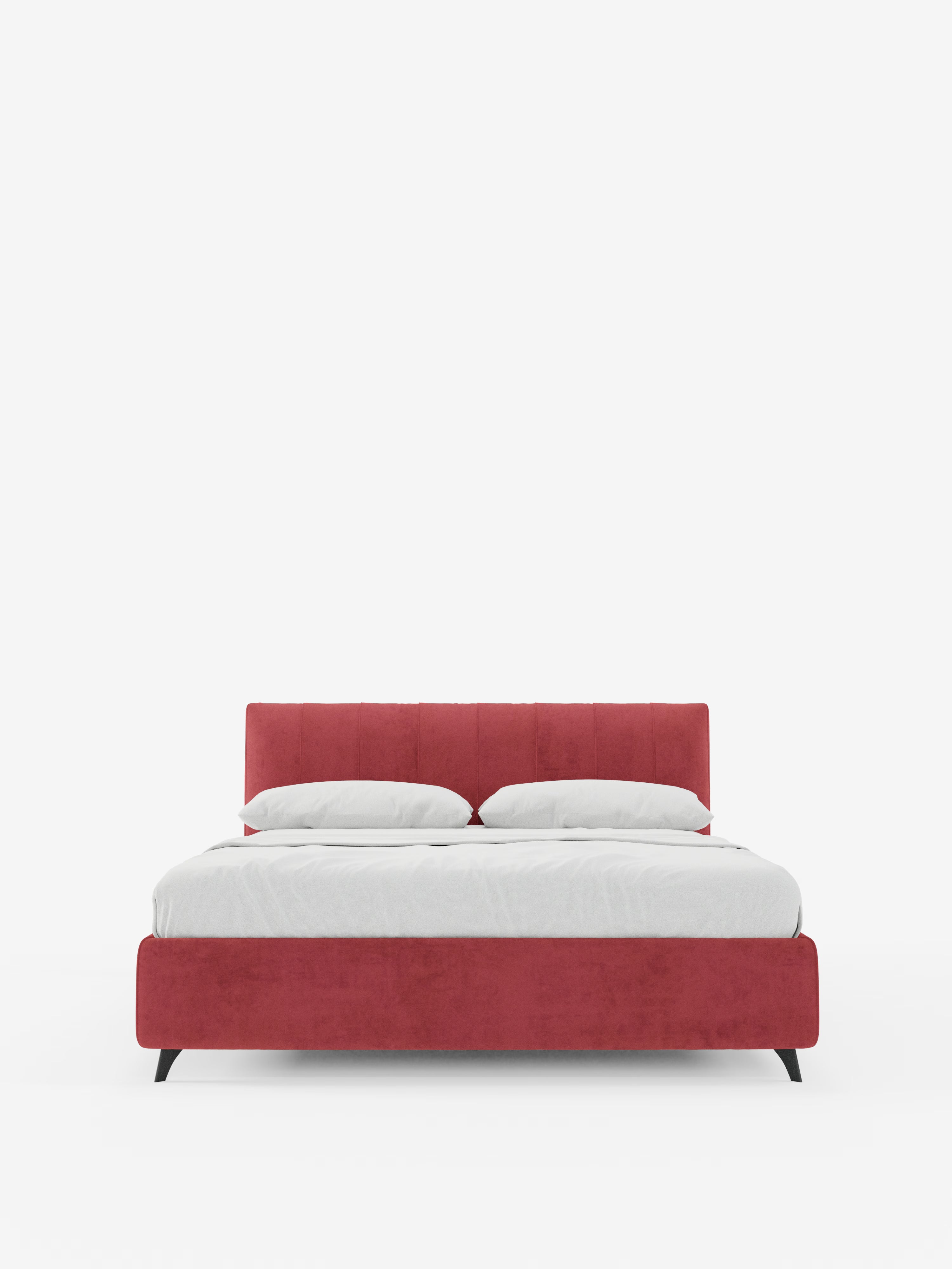 Bogart Modern double storage bed in stain-resistant microfiber, removable cover, and spacious compartment