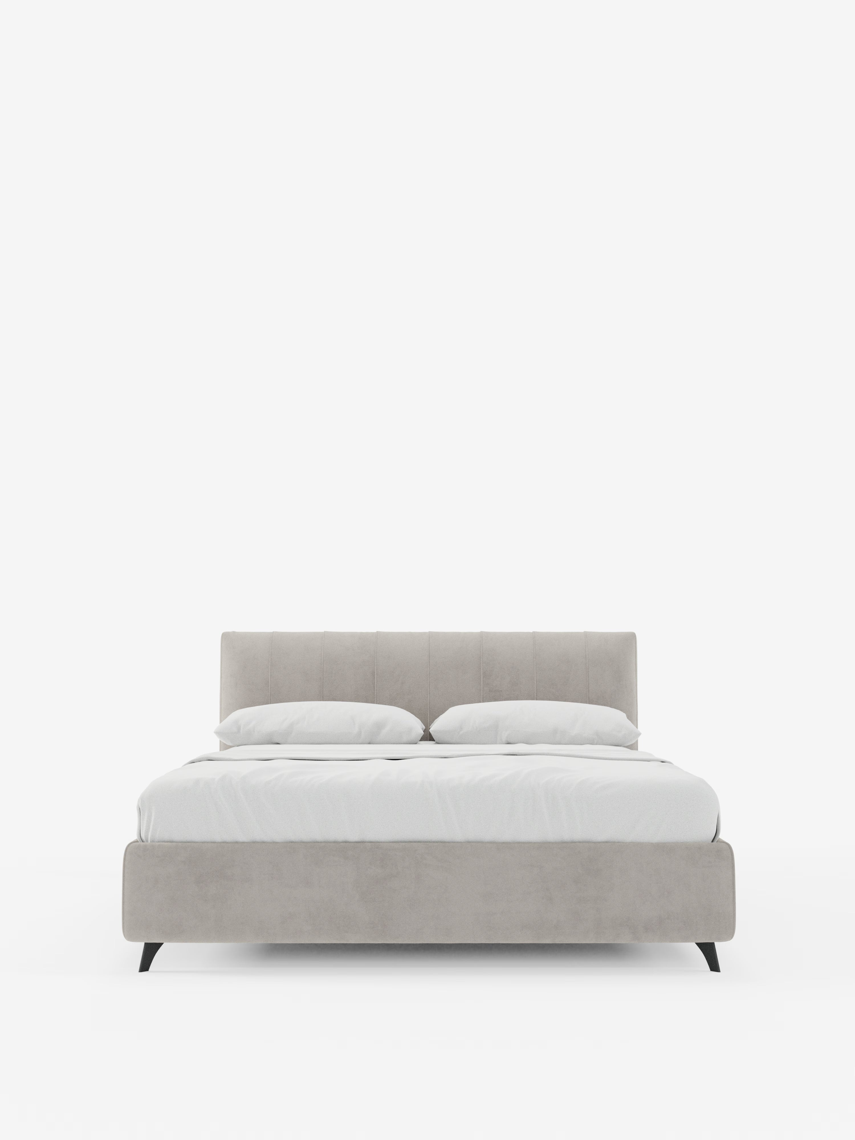 Bogart Modern double storage bed in stain-resistant microfiber, removable cover, and spacious compartment