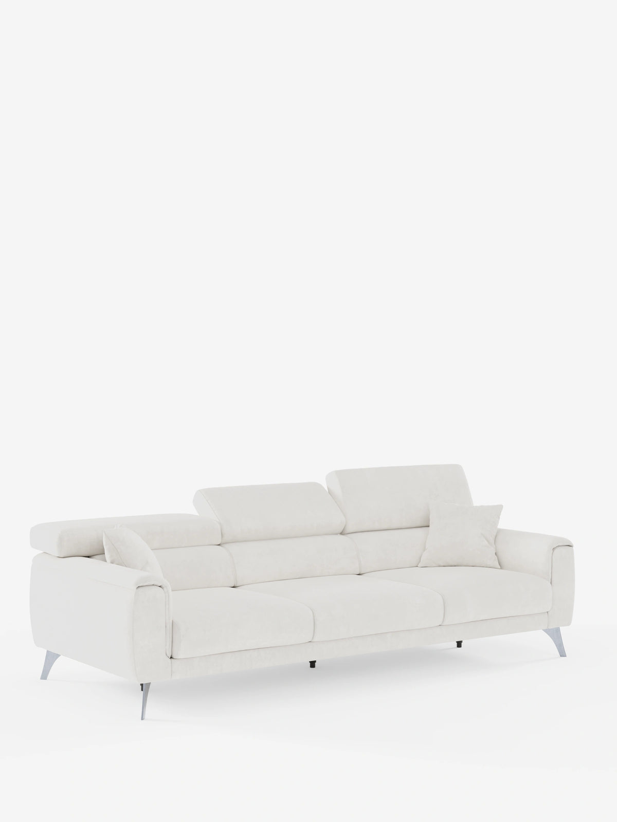 Caravaggio Sofa für 4 Personen mit drei ausziehbaren Sitzen und verstellbaren Kopfstützen aus fleckenabweisendem Stoff