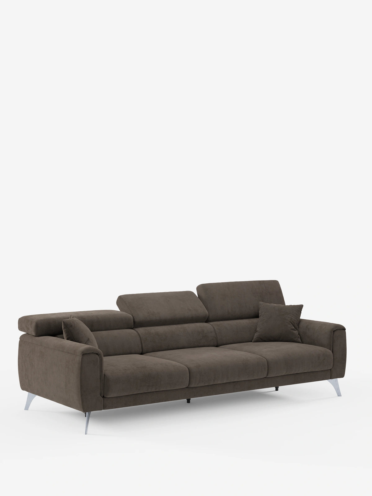 Caravaggio Sofa für 4 Personen mit drei ausziehbaren Sitzen und verstellbaren Kopfstützen aus fleckenabweisendem Stoff