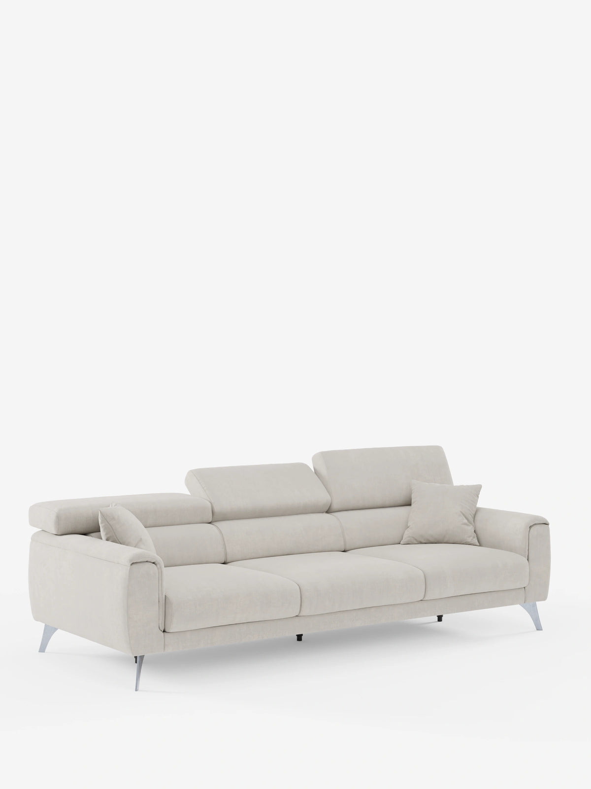 Caravaggio Sofa für 4 Personen mit drei ausziehbaren Sitzen und verstellbaren Kopfstützen aus fleckenabweisendem Stoff