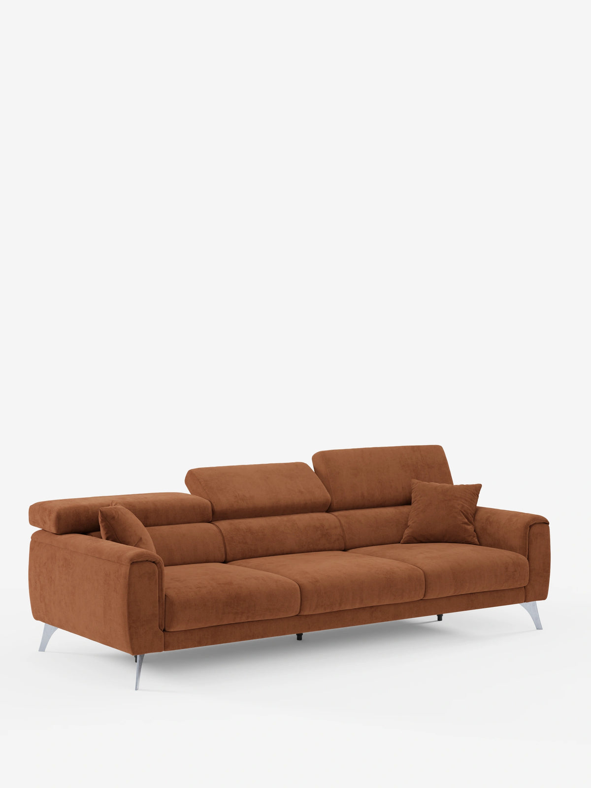 Caravaggio Sofa für 4 Personen mit drei ausziehbaren Sitzen und verstellbaren Kopfstützen aus fleckenabweisendem Stoff