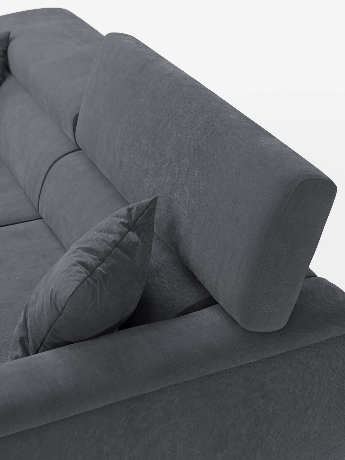 Caravaggio Sofa für 2 oder 3 Personen mit ausziehbaren Sitzen und verstellbaren Kopfstützen aus fleckenabweisendem Stoff