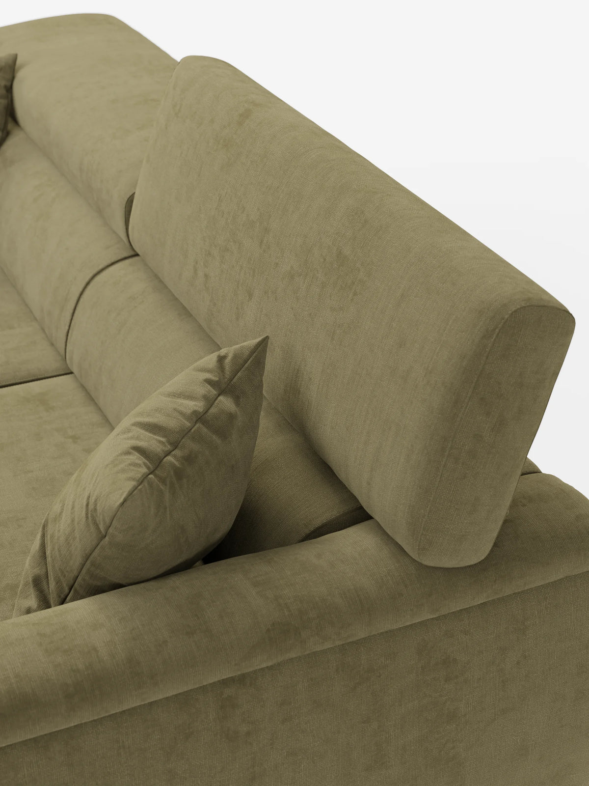 Caravaggio Sofa für 2 oder 3 Personen mit ausziehbaren Sitzen und verstellbaren Kopfstützen aus fleckenabweisendem Stoff