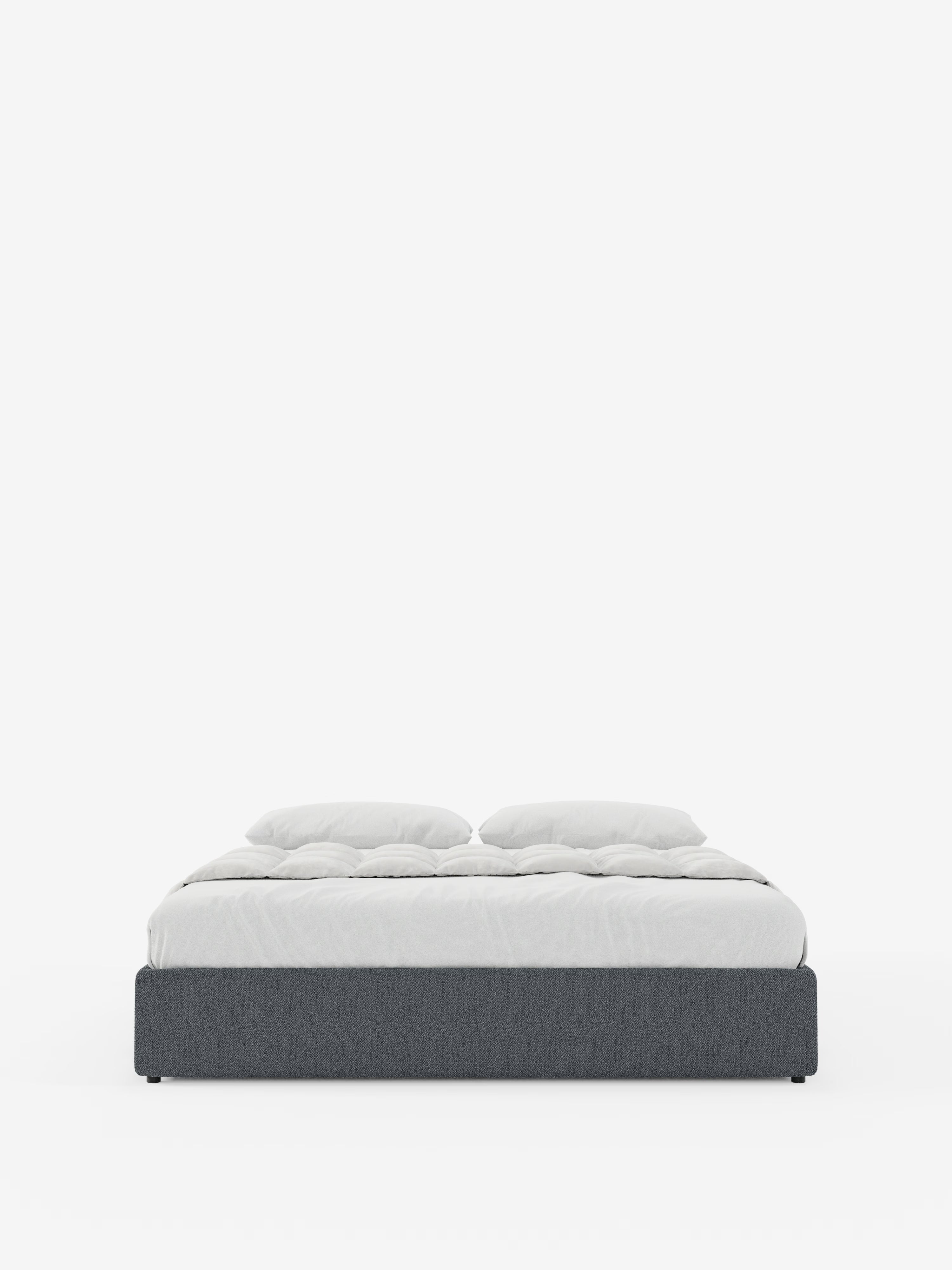 Ina Upholstered removable cover storage box spring in stain-resistant waterproof cotton-effect fabric