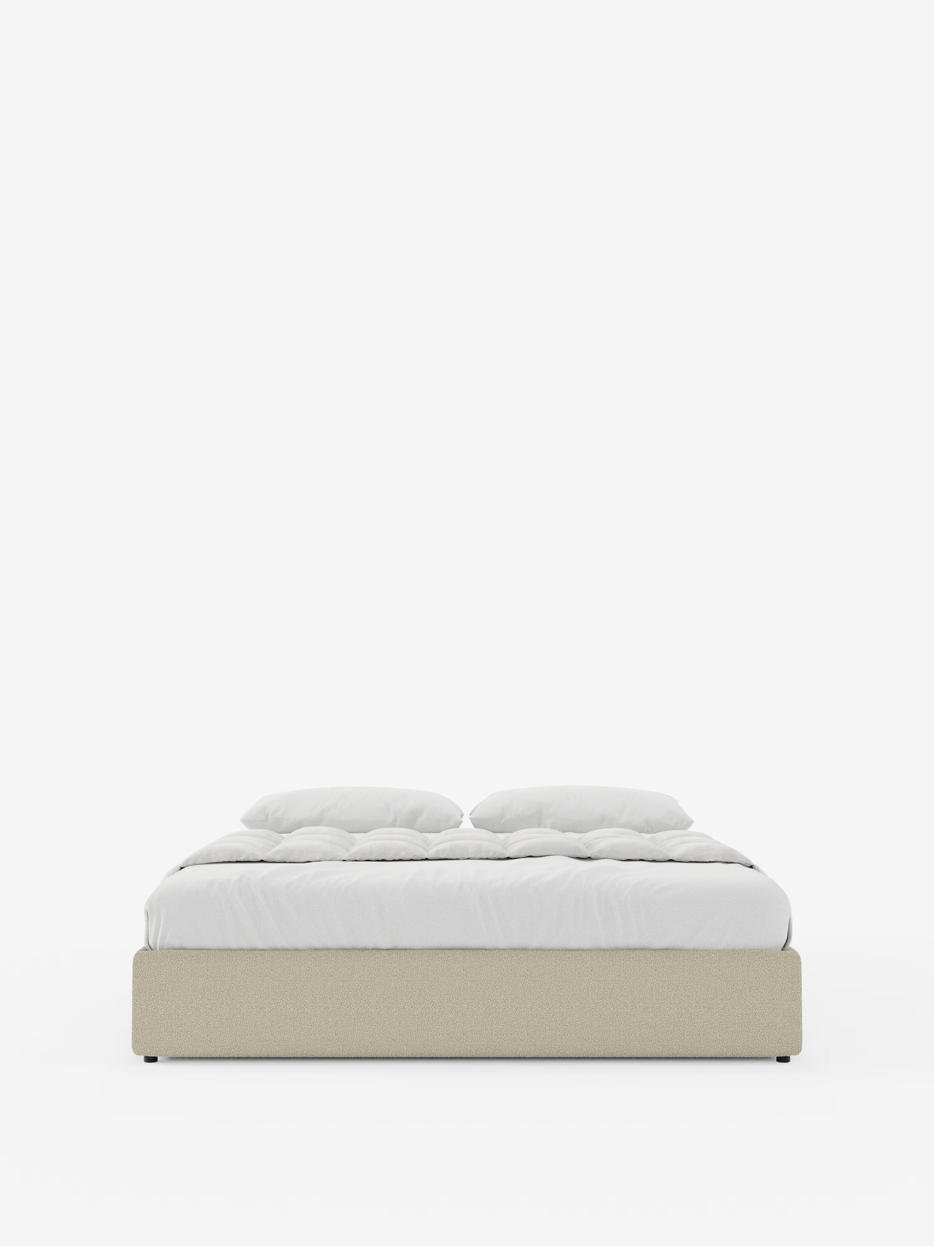 Ina Upholstered removable cover storage box spring in stain-resistant waterproof cotton-effect fabric