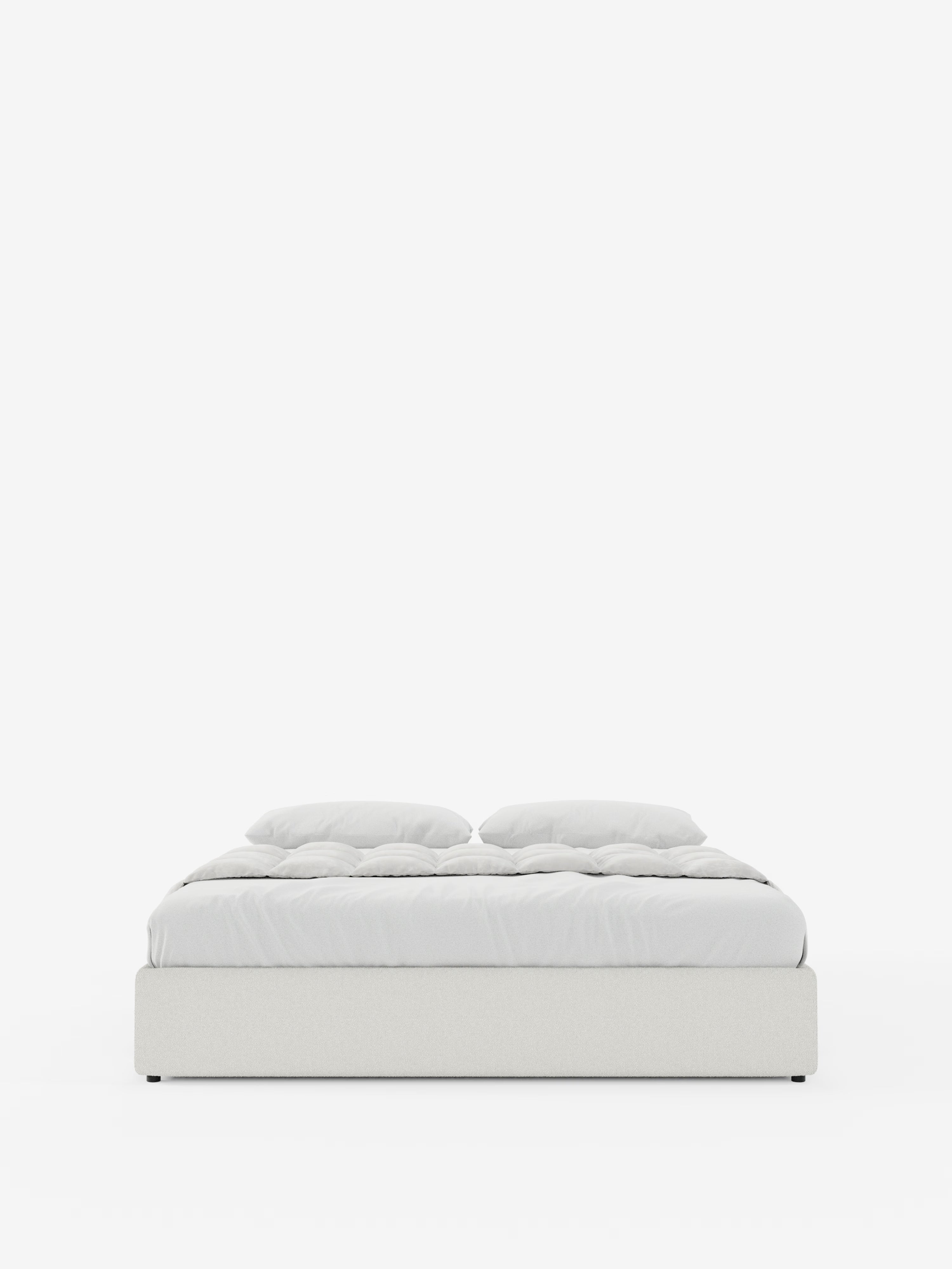 Ina Upholstered removable cover storage box spring in stain-resistant waterproof cotton-effect fabric