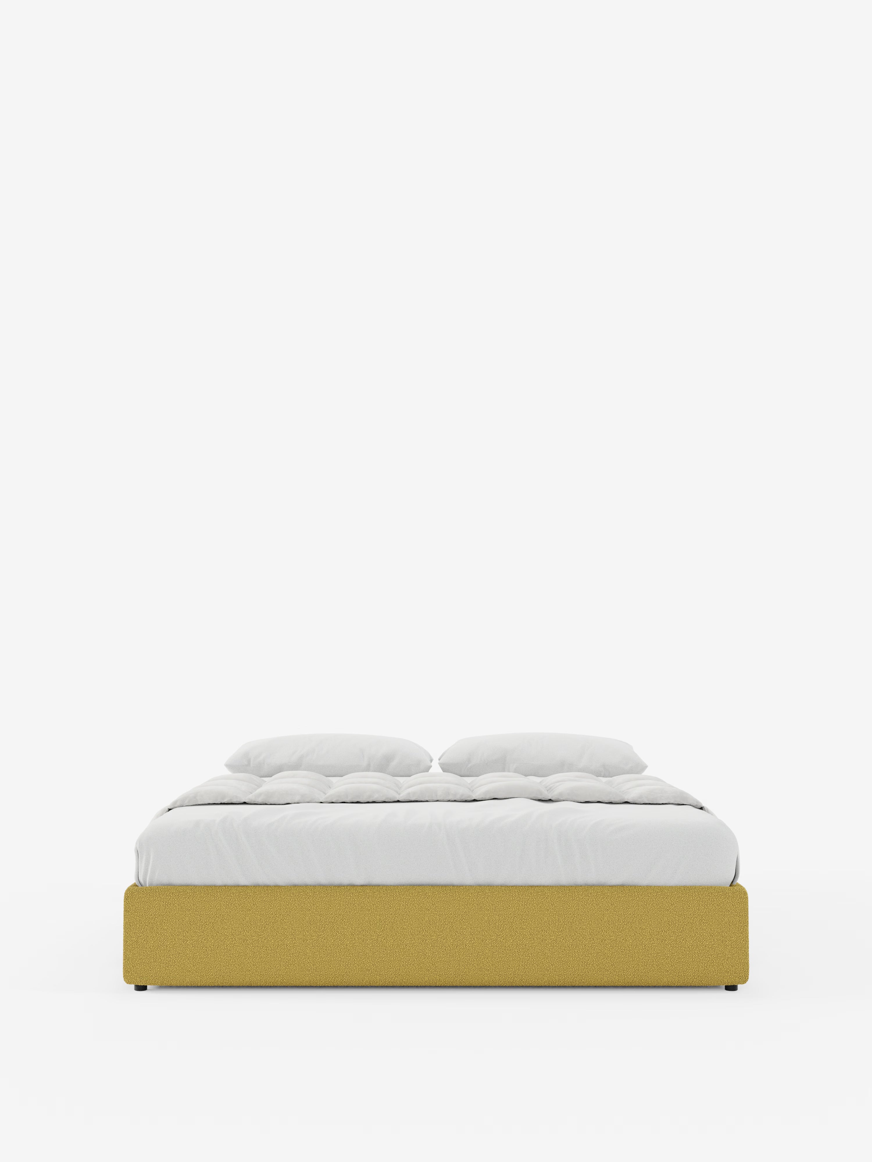 Ina Upholstered removable cover storage box spring in stain-resistant waterproof cotton-effect fabric