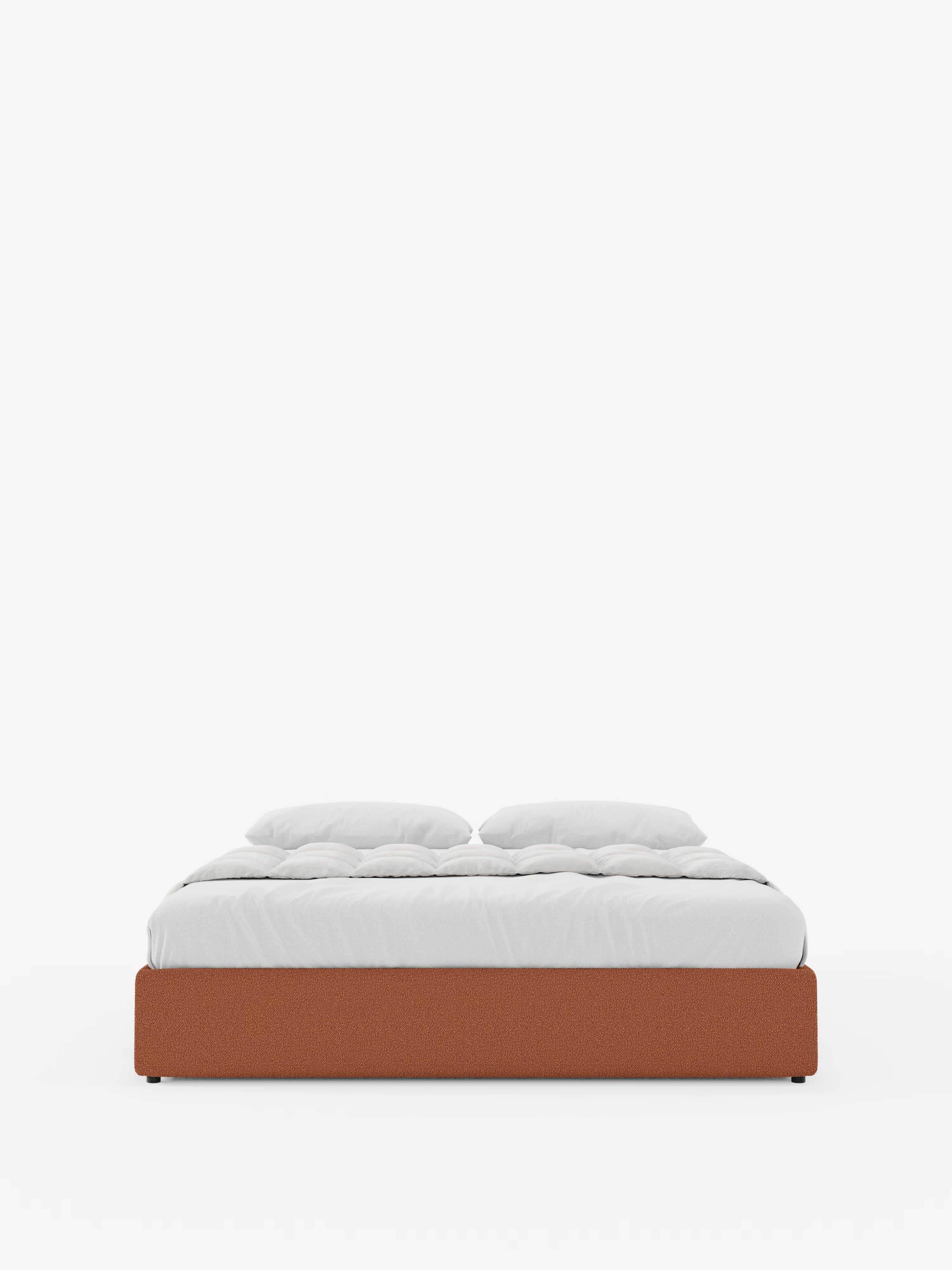 Ina Upholstered removable cover storage box spring in stain-resistant waterproof cotton-effect fabric