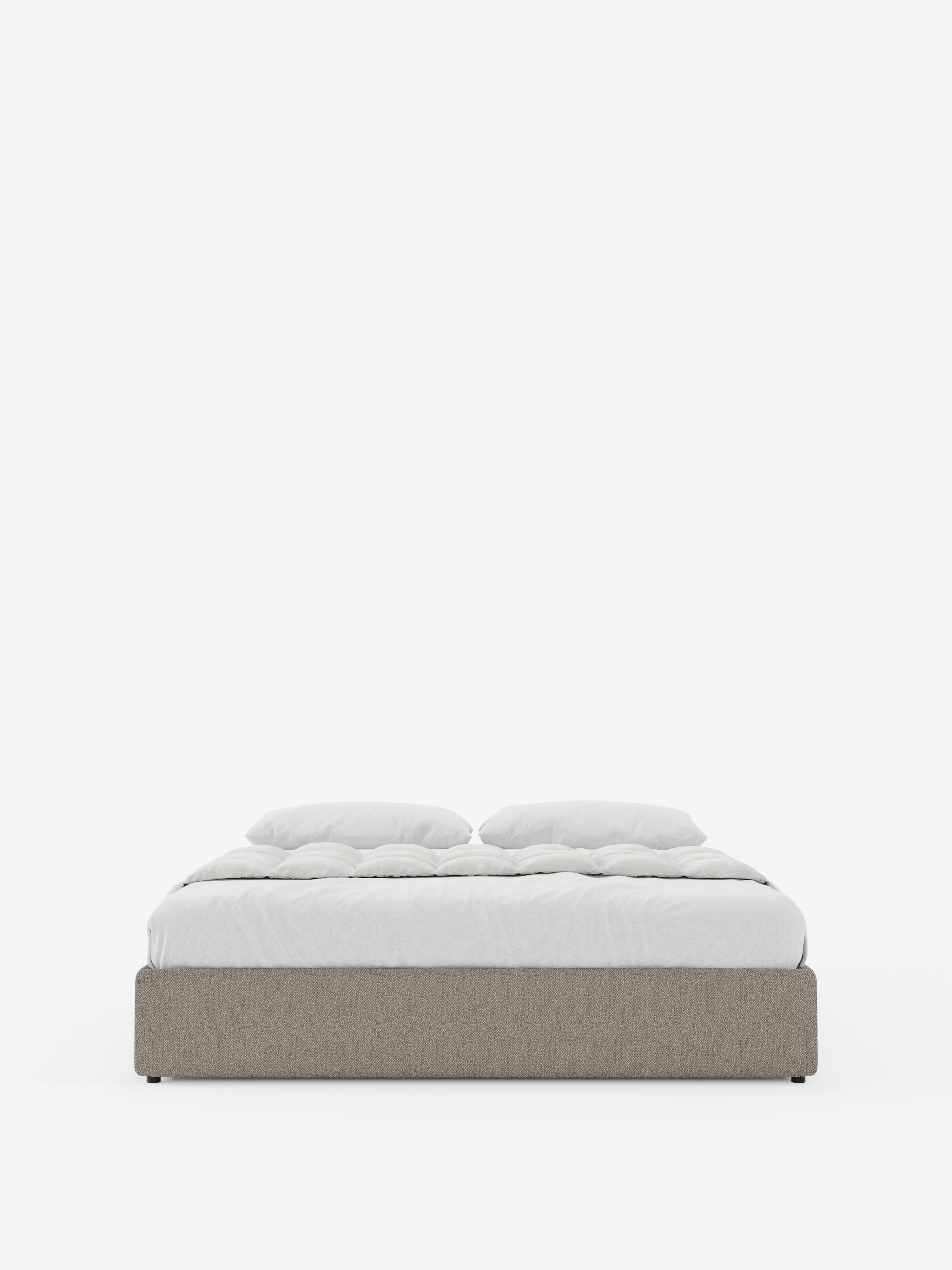 Ina Upholstered removable cover storage box spring in stain-resistant waterproof cotton-effect fabric