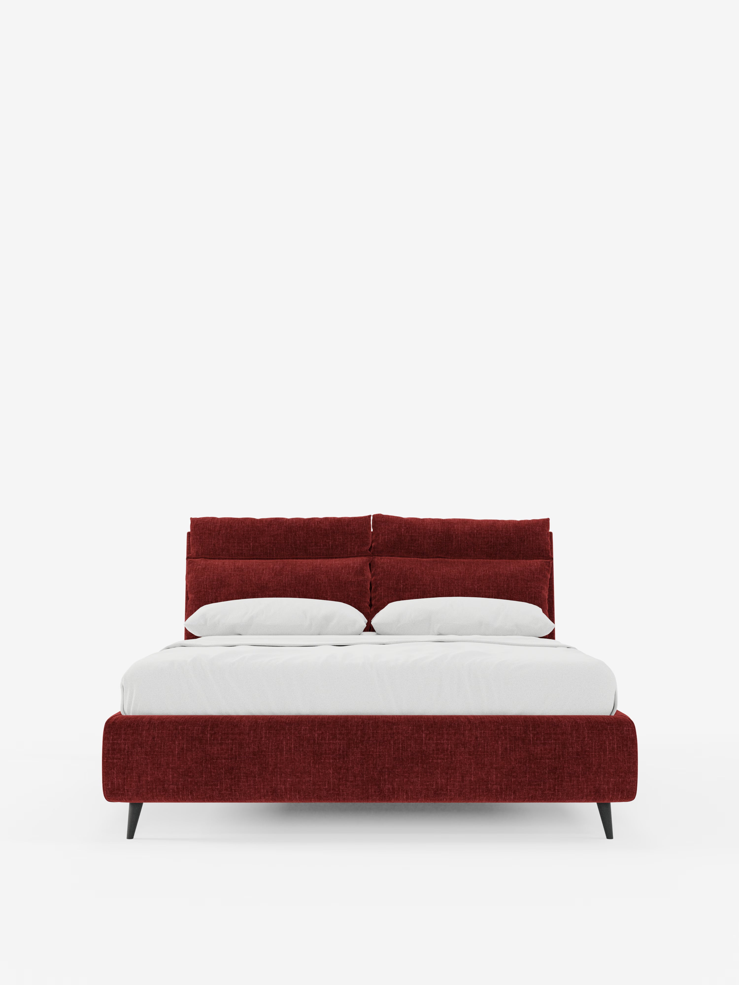 Jerry Upholstered storage bed with reclining cushions in stain-resistant chenille fabric Quick-Clean