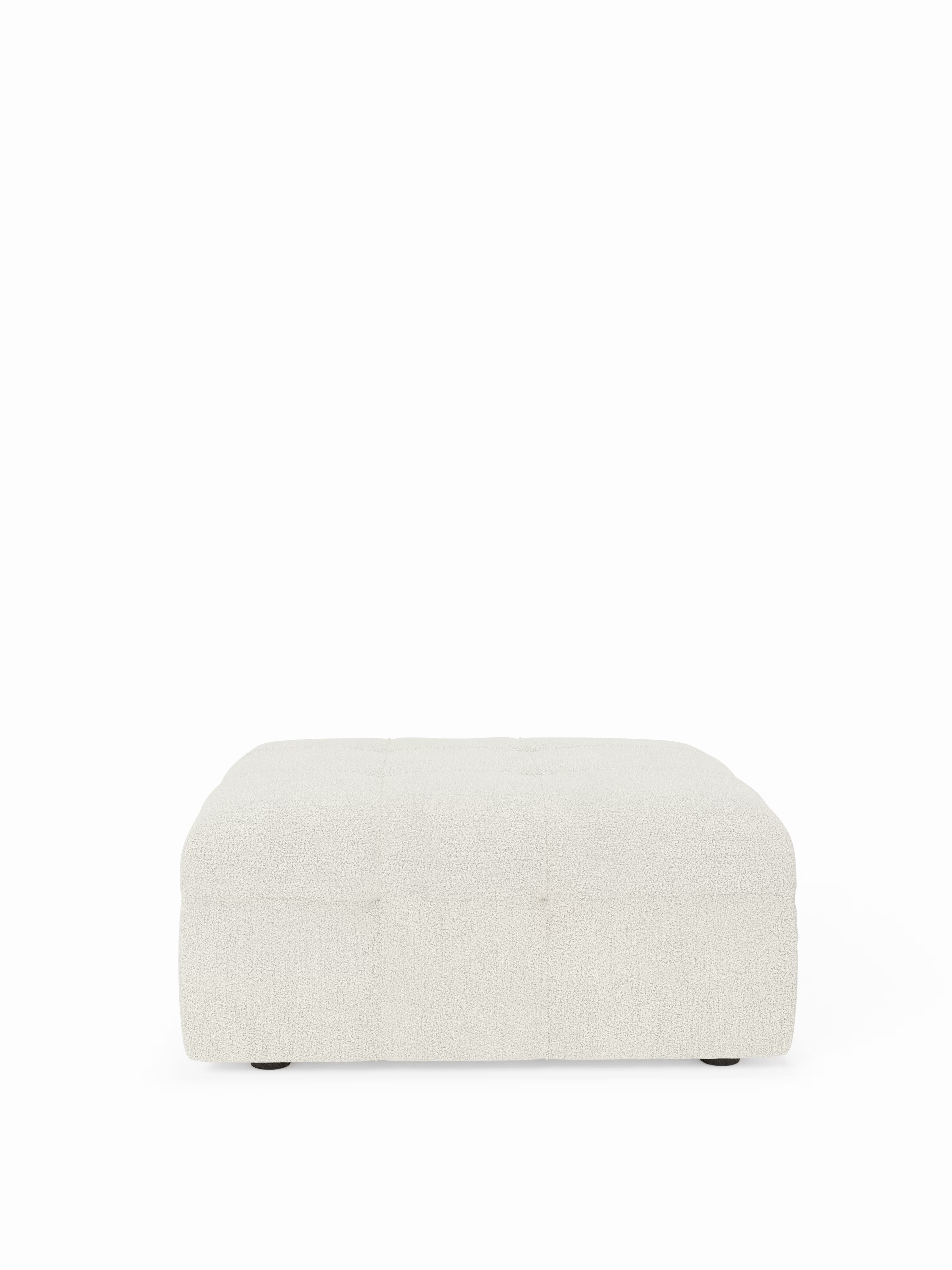 Mosaic puf moderno modular en tela bouclé antimanchas – capitoné y modular