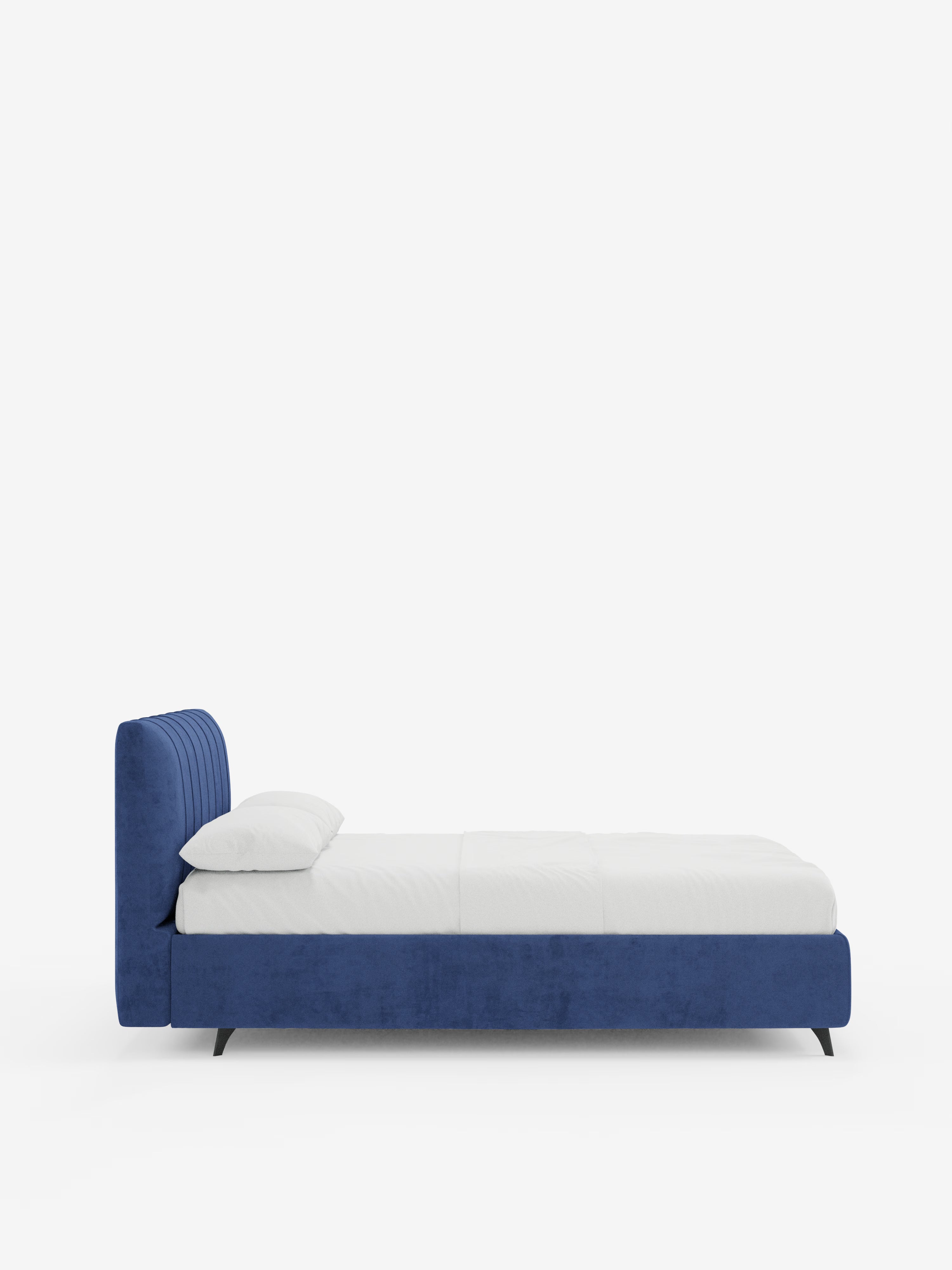 Bogart Modern double storage bed in stain-resistant microfiber, removable cover, and spacious compartment