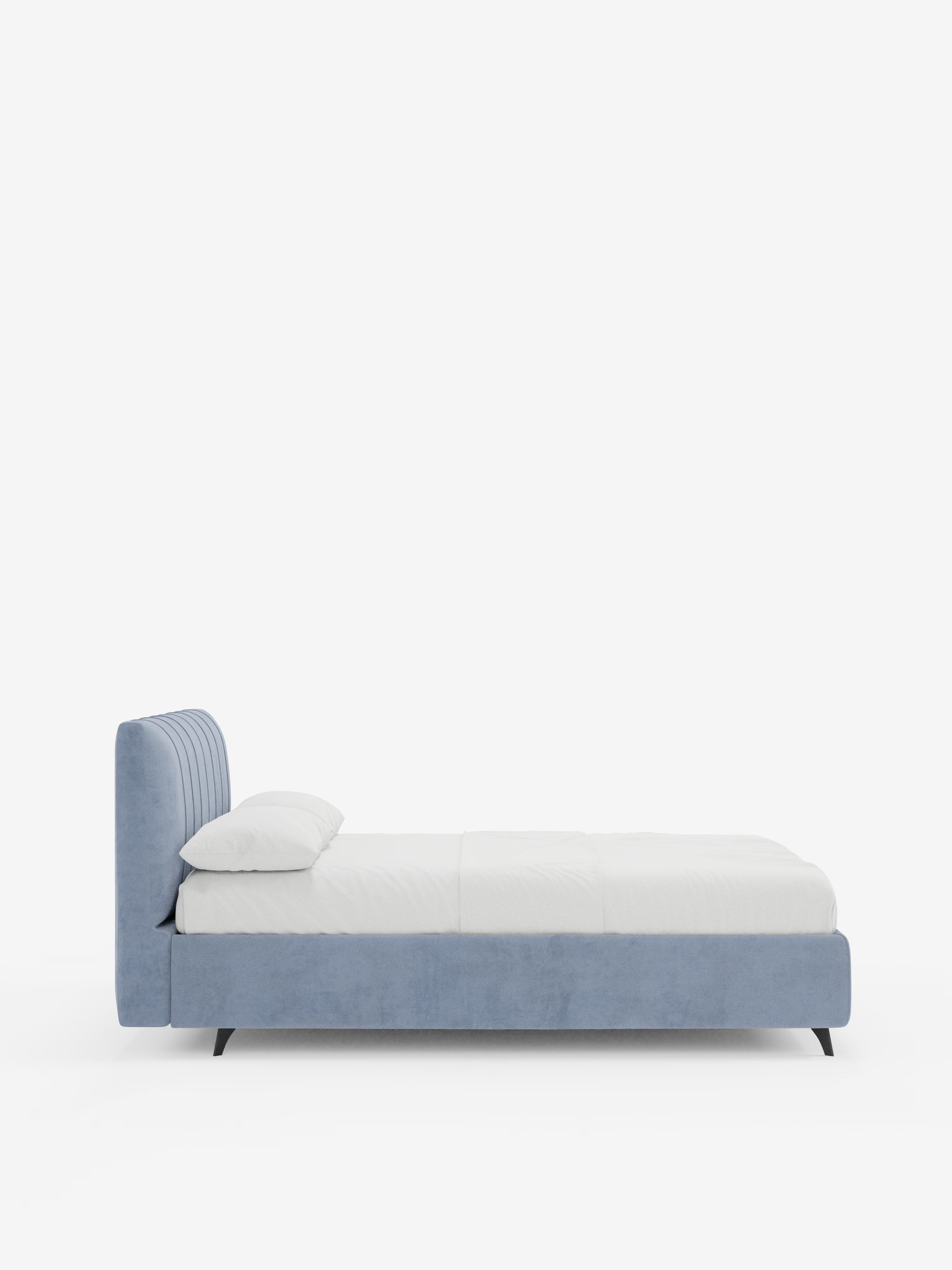 Bogart Modern double storage bed in stain-resistant microfiber, removable cover, and spacious compartment