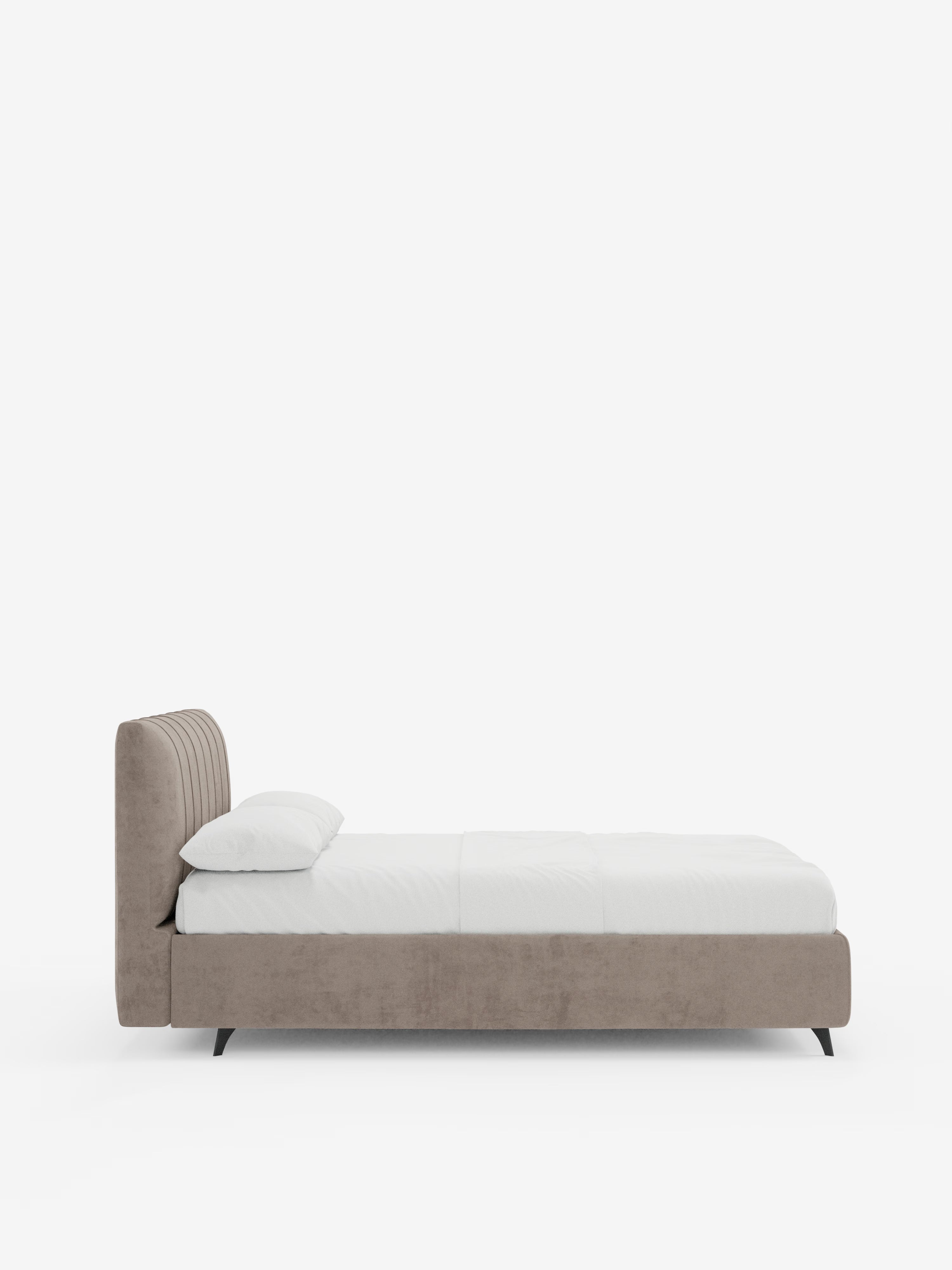 Bogart Modern double storage bed in stain-resistant microfiber, removable cover, and spacious compartment