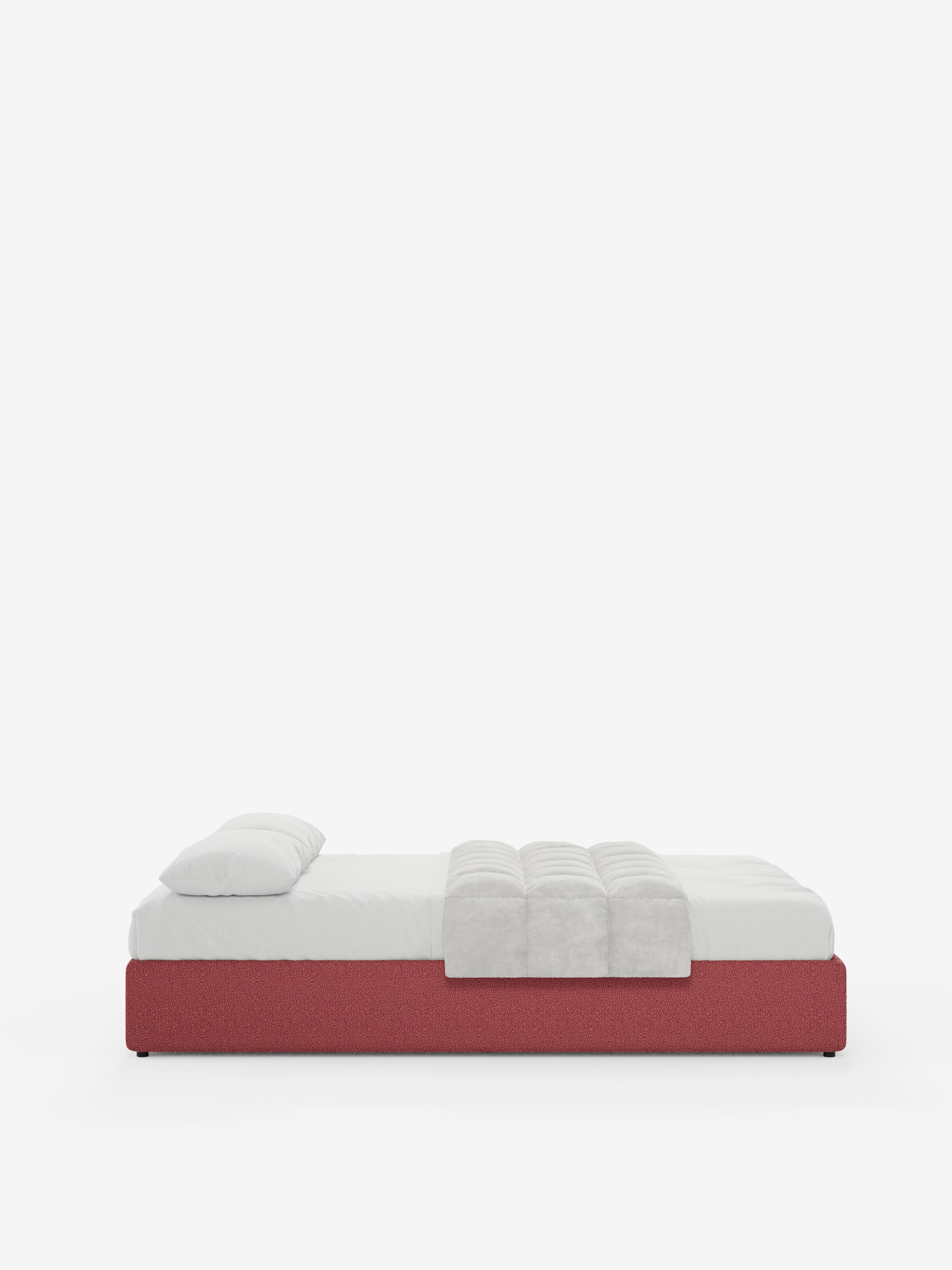 Ina Upholstered removable cover storage box spring in stain-resistant waterproof cotton-effect fabric