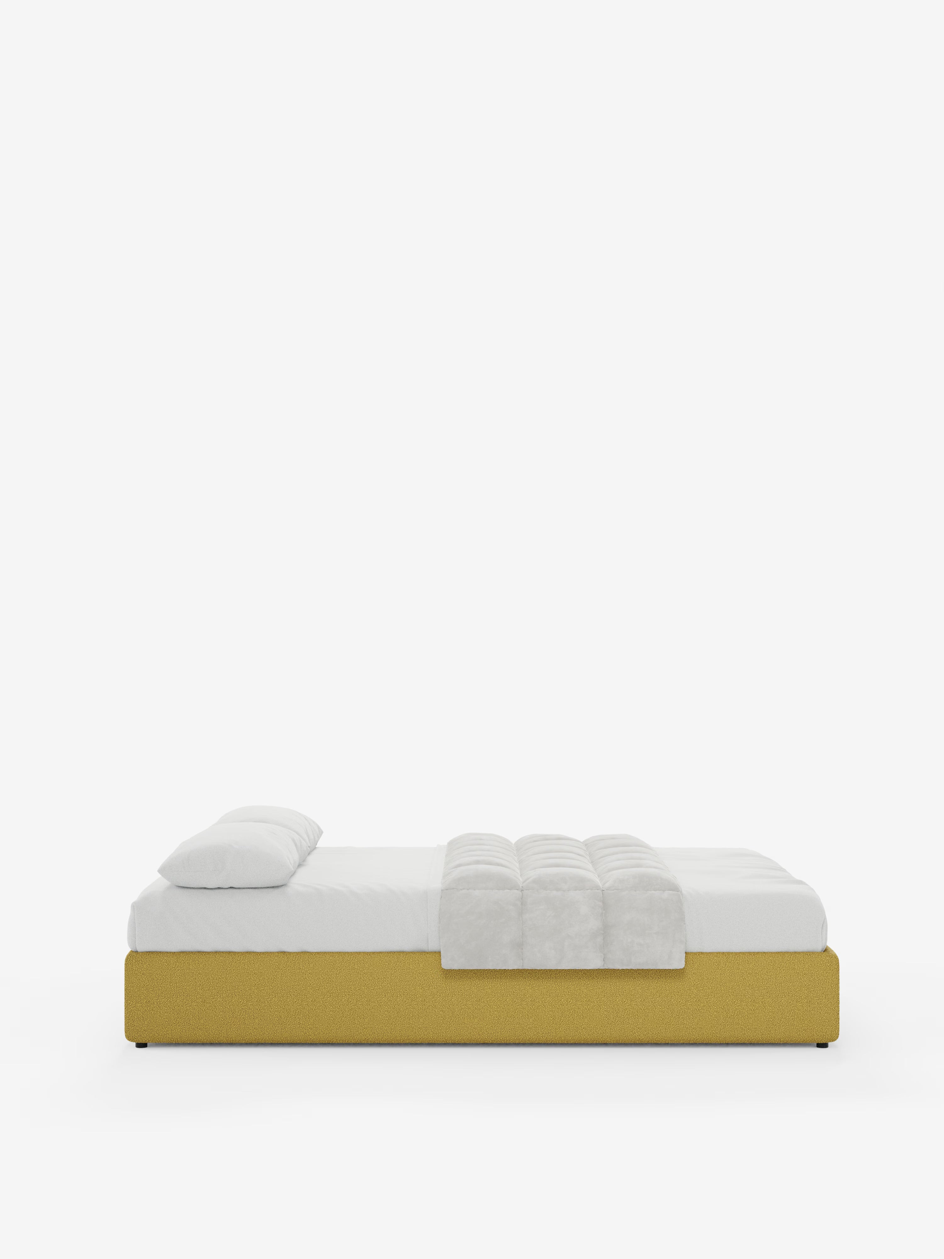 Ina Upholstered removable cover storage box spring in stain-resistant waterproof cotton-effect fabric