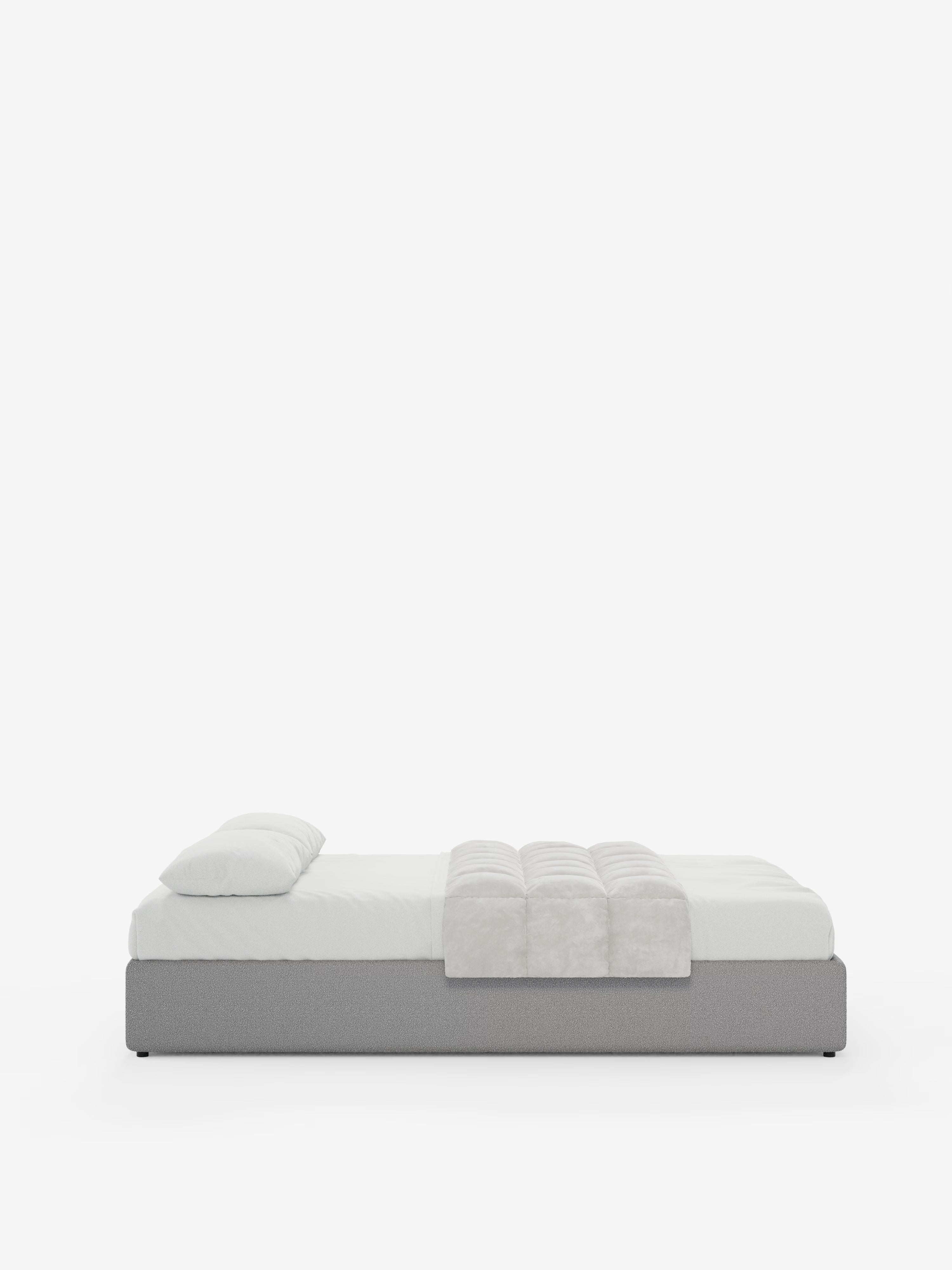 Ina Upholstered removable cover storage box spring in stain-resistant waterproof cotton-effect fabric