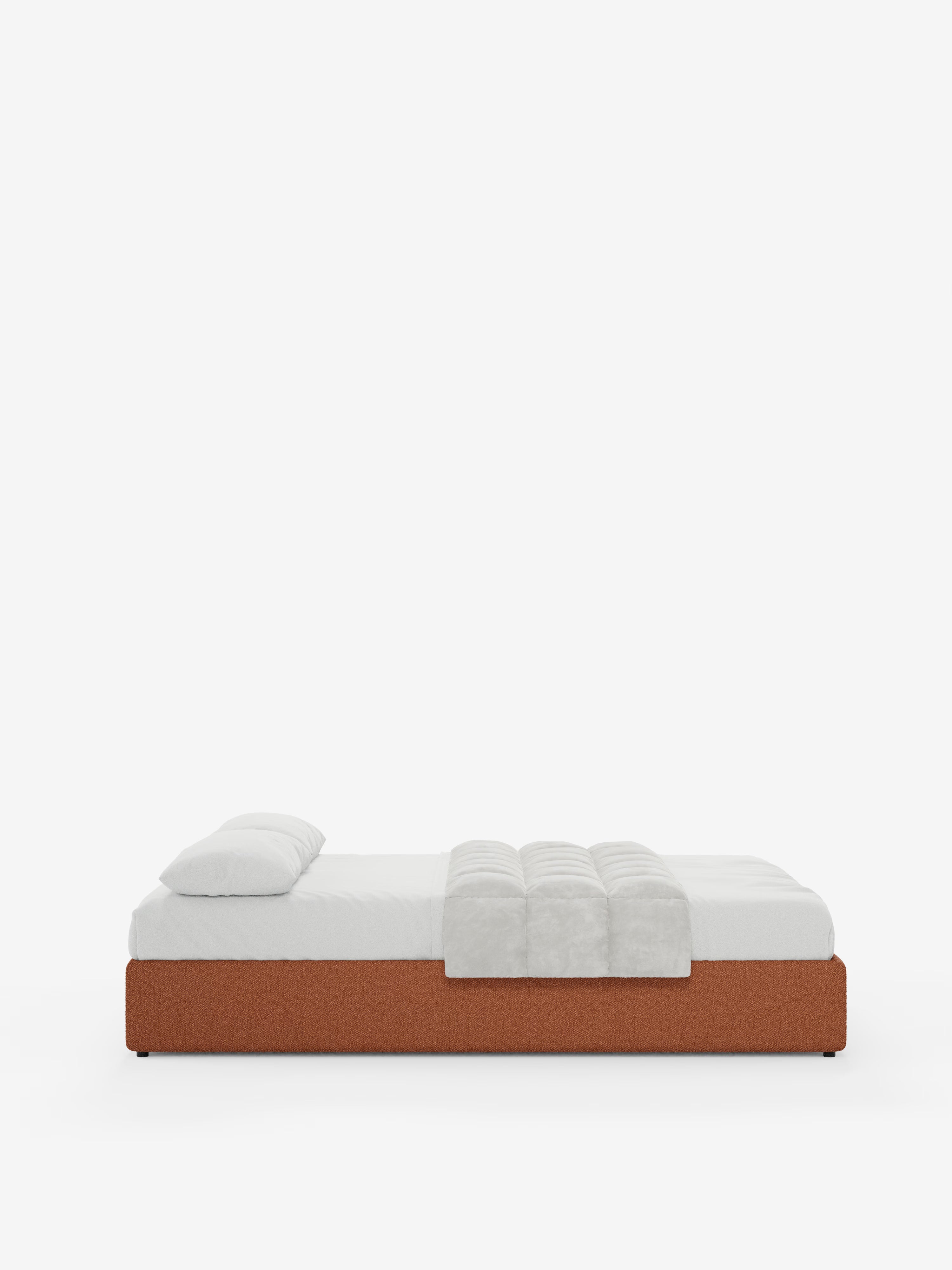Ina Upholstered removable cover storage box spring in stain-resistant waterproof cotton-effect fabric