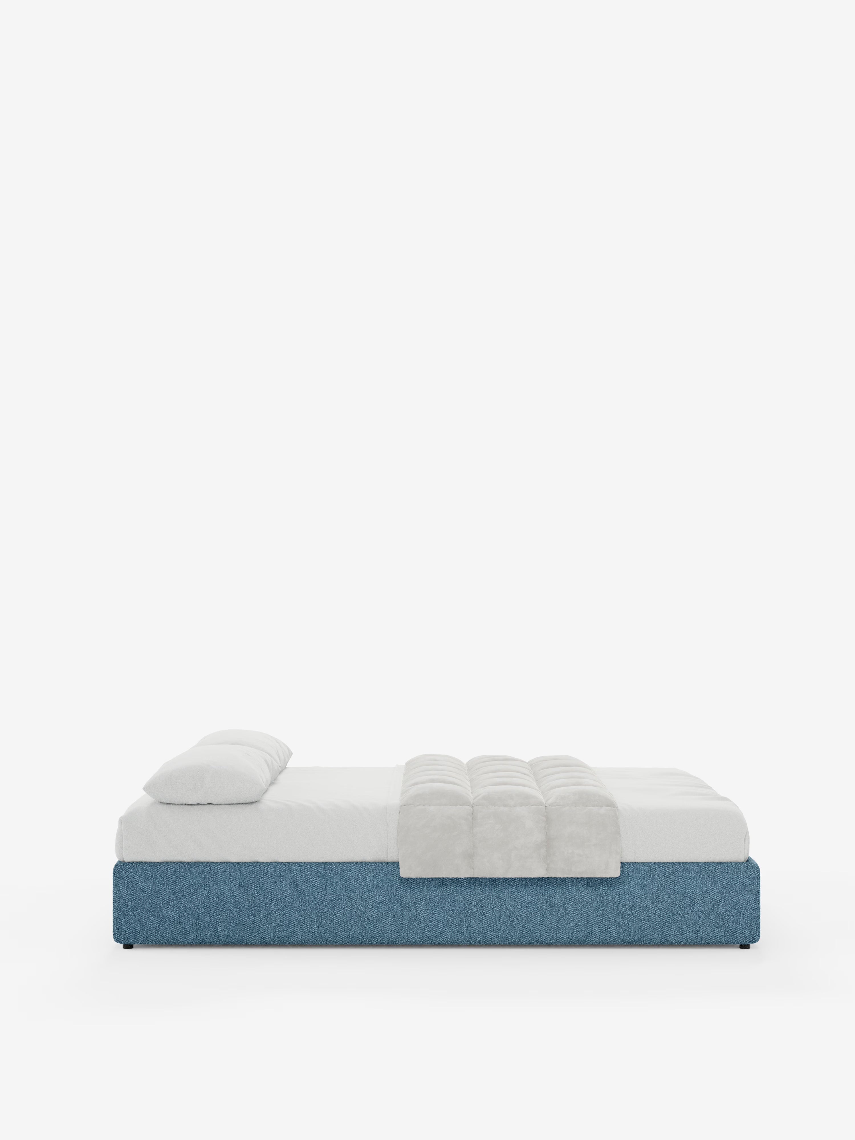 Ina Upholstered removable cover storage box spring in stain-resistant waterproof cotton-effect fabric