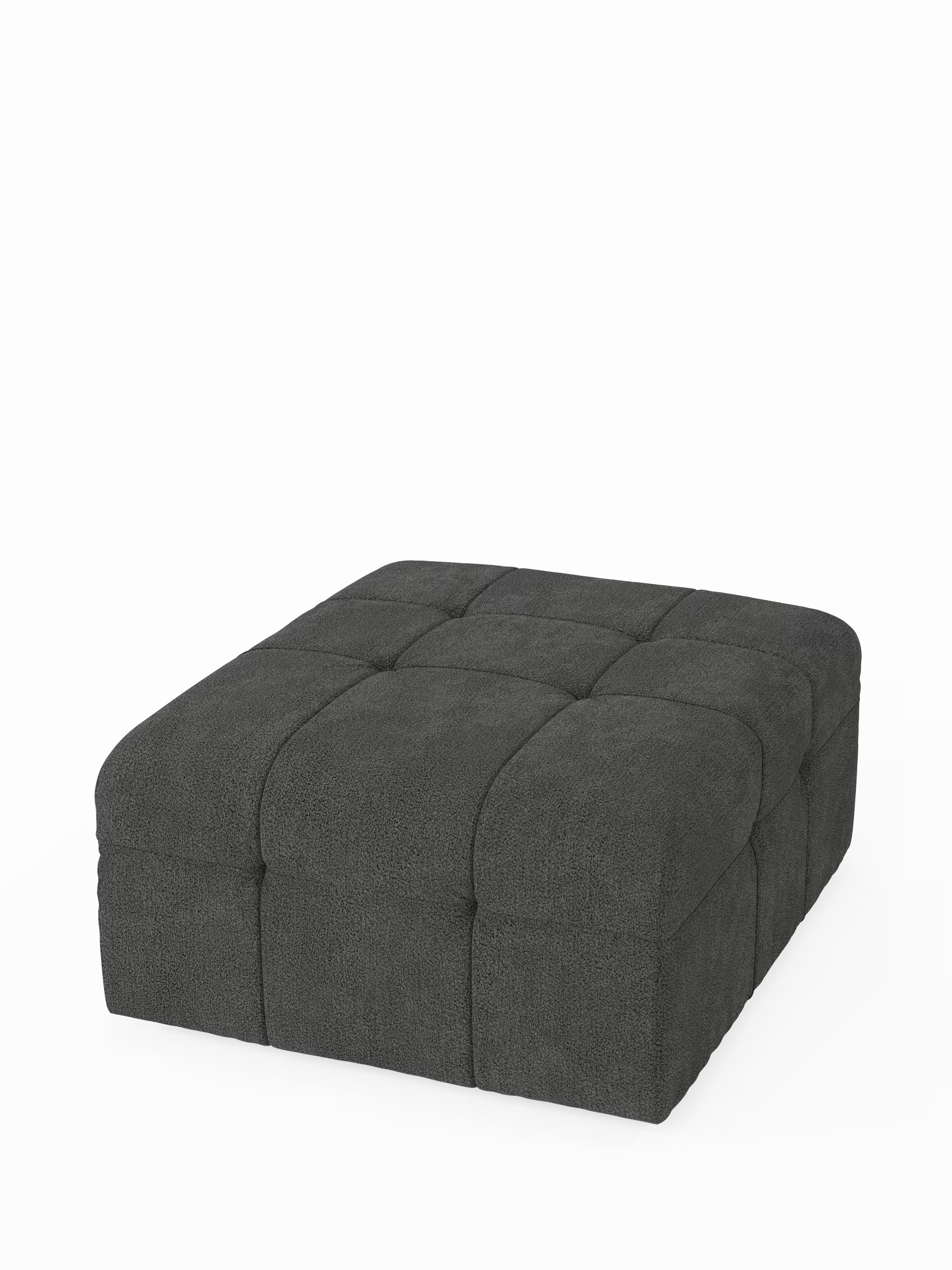 Mosaic puf moderno modular en tela bouclé antimanchas – capitoné y modular
