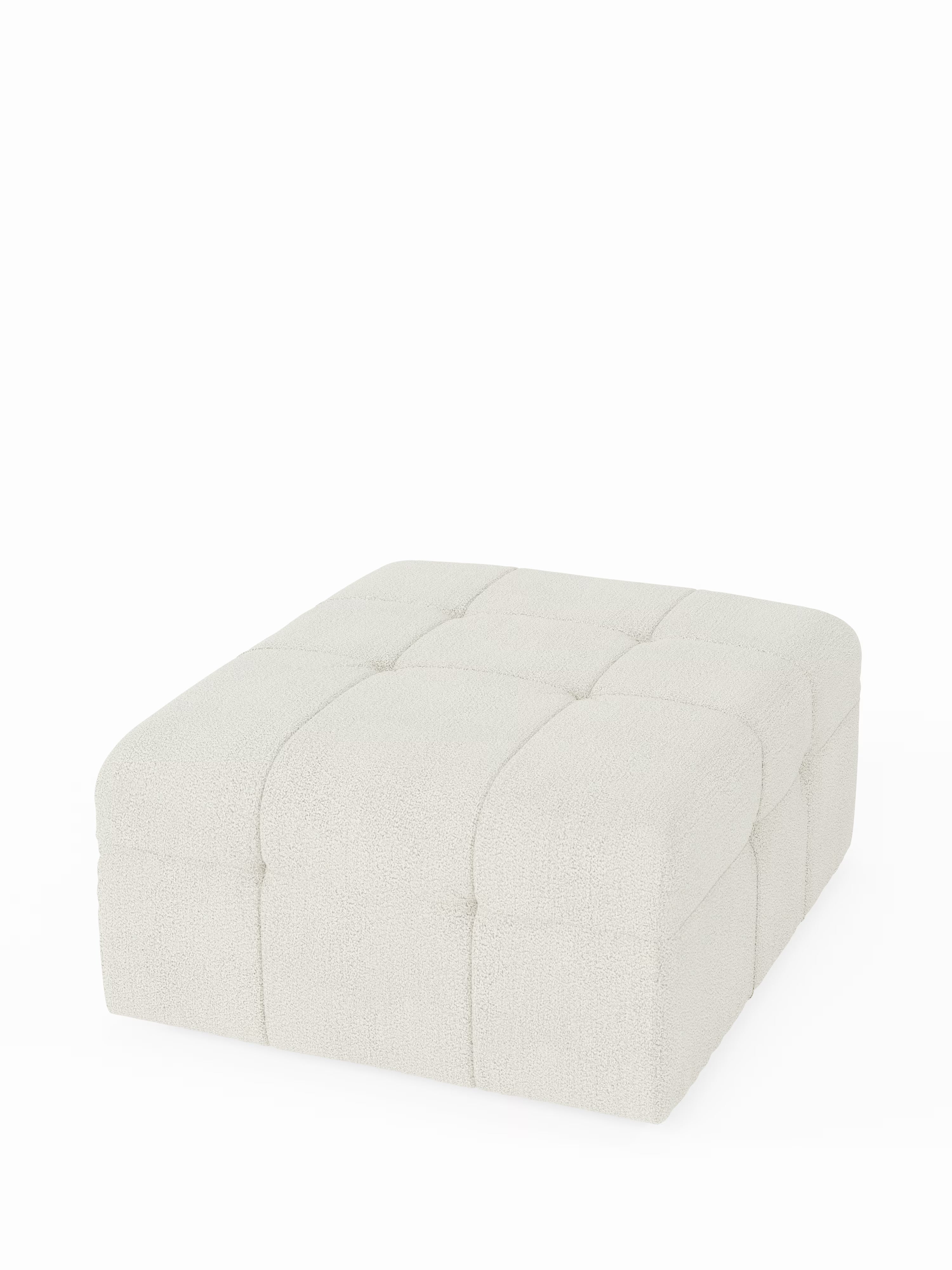 Mosaic puf moderno modular en tela bouclé antimanchas – capitoné y modular