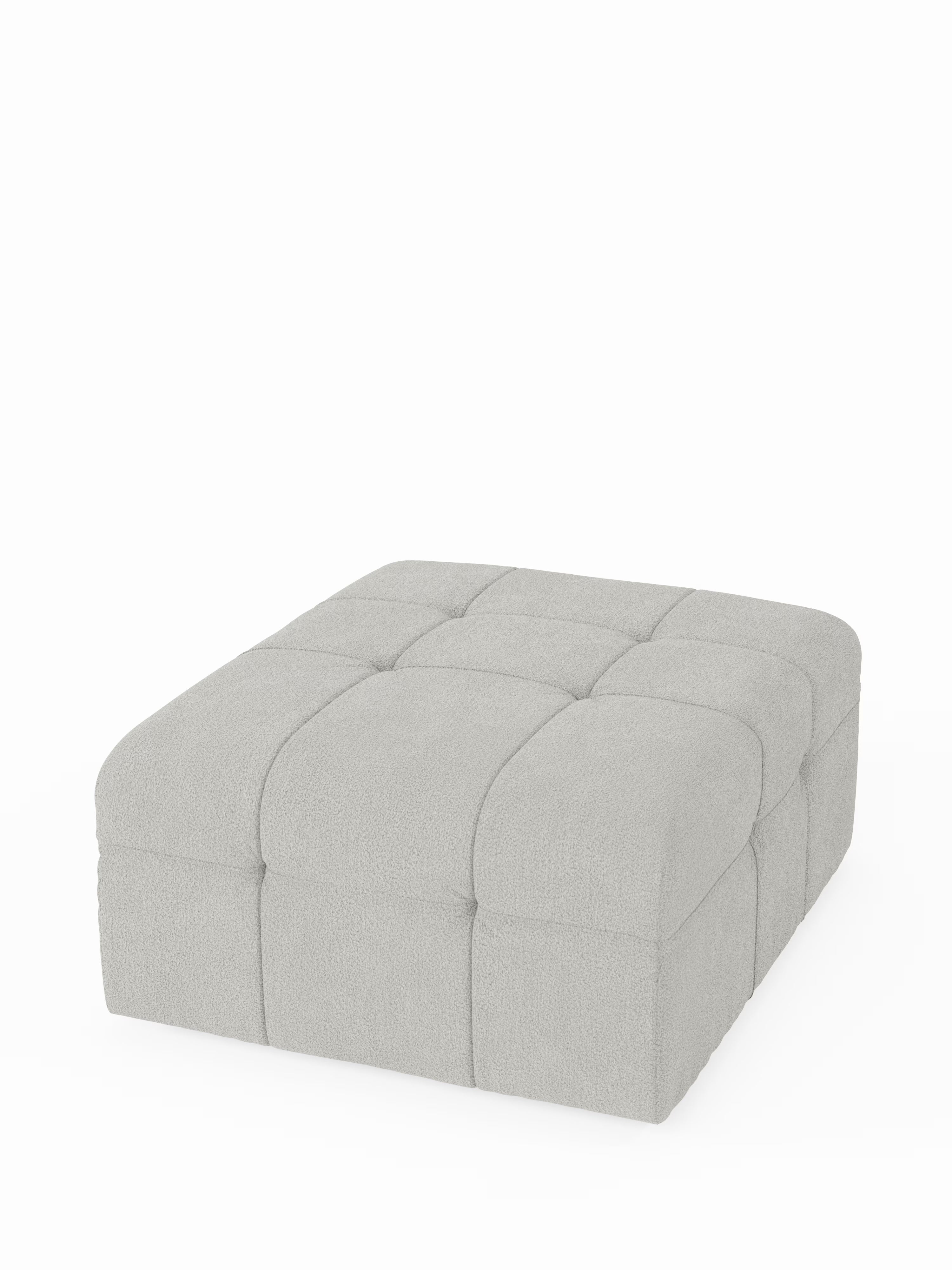 Mosaic puf moderno modular en tela bouclé antimanchas – capitoné y modular
