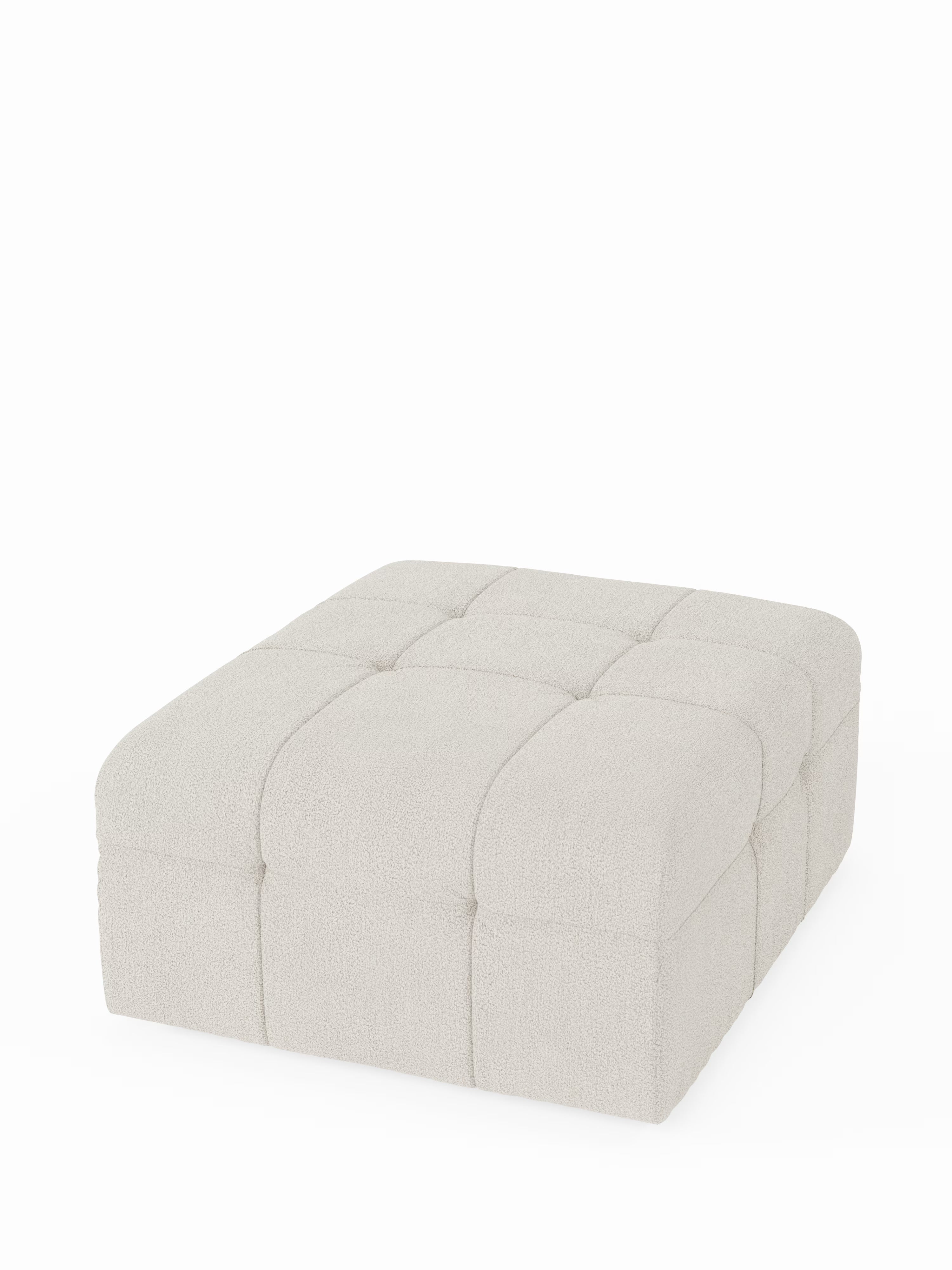 Mosaic puf moderno modular en tela bouclé antimanchas – capitoné y modular