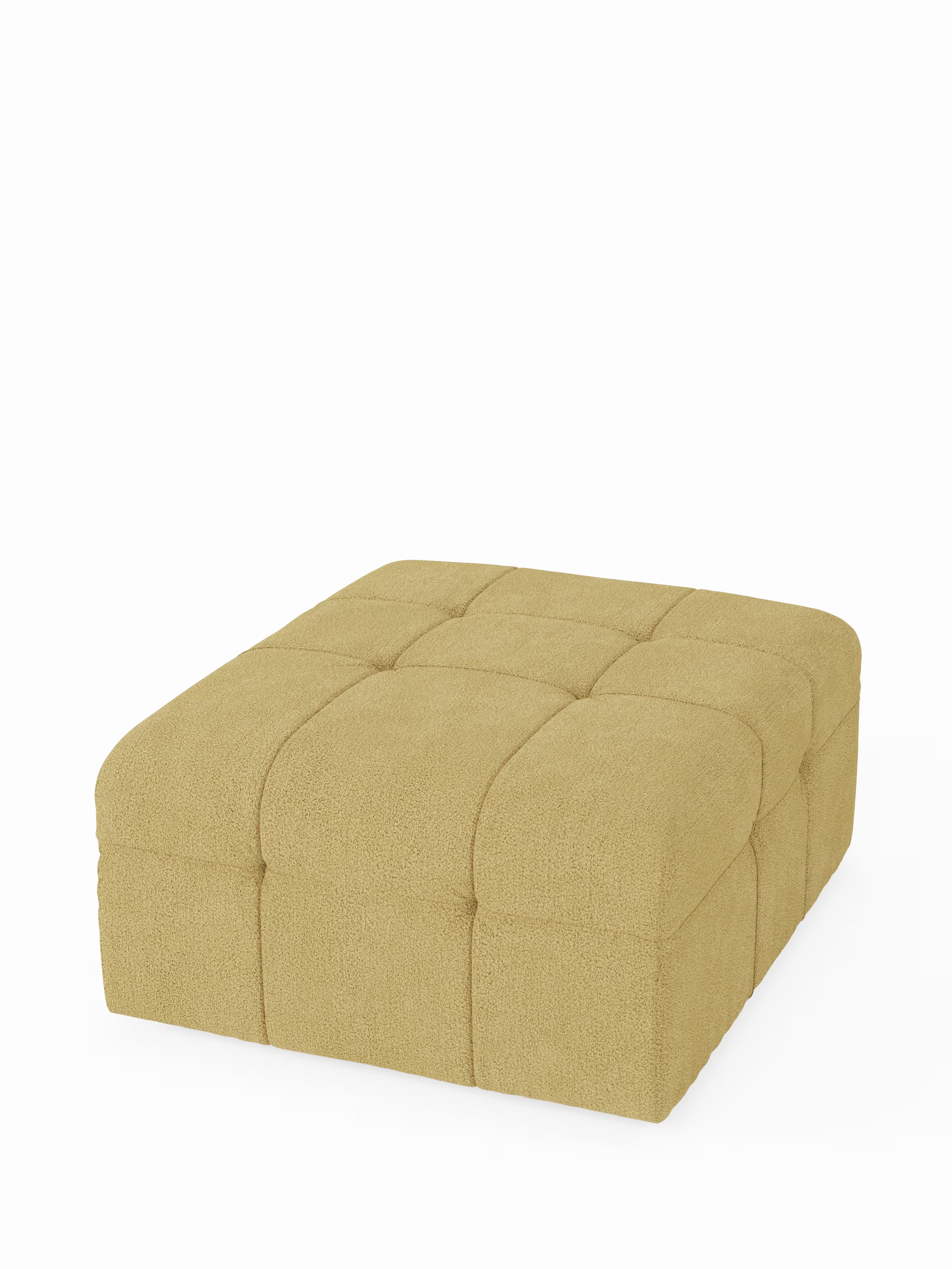 Mosaic puf moderno modular en tela bouclé antimanchas – capitoné y modular