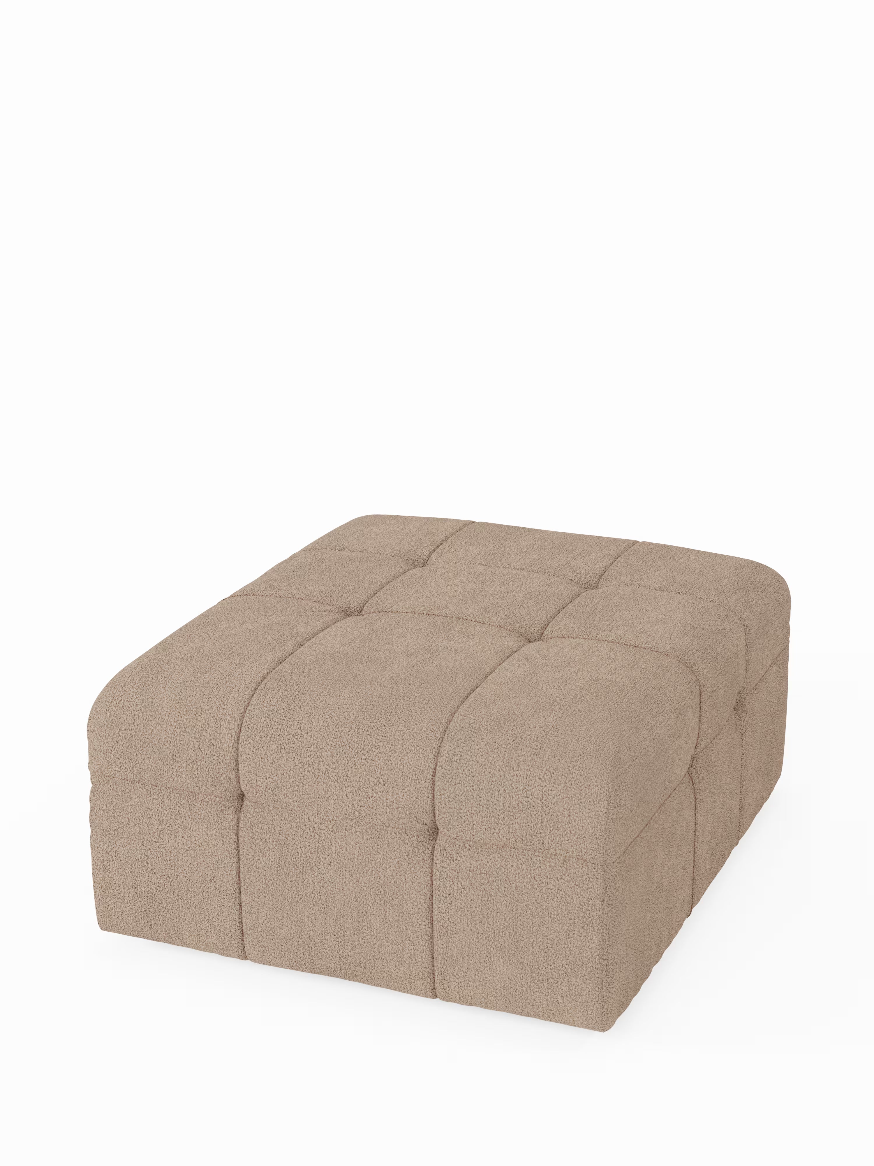 Mosaic puf moderno modular en tela bouclé antimanchas – capitoné y modular