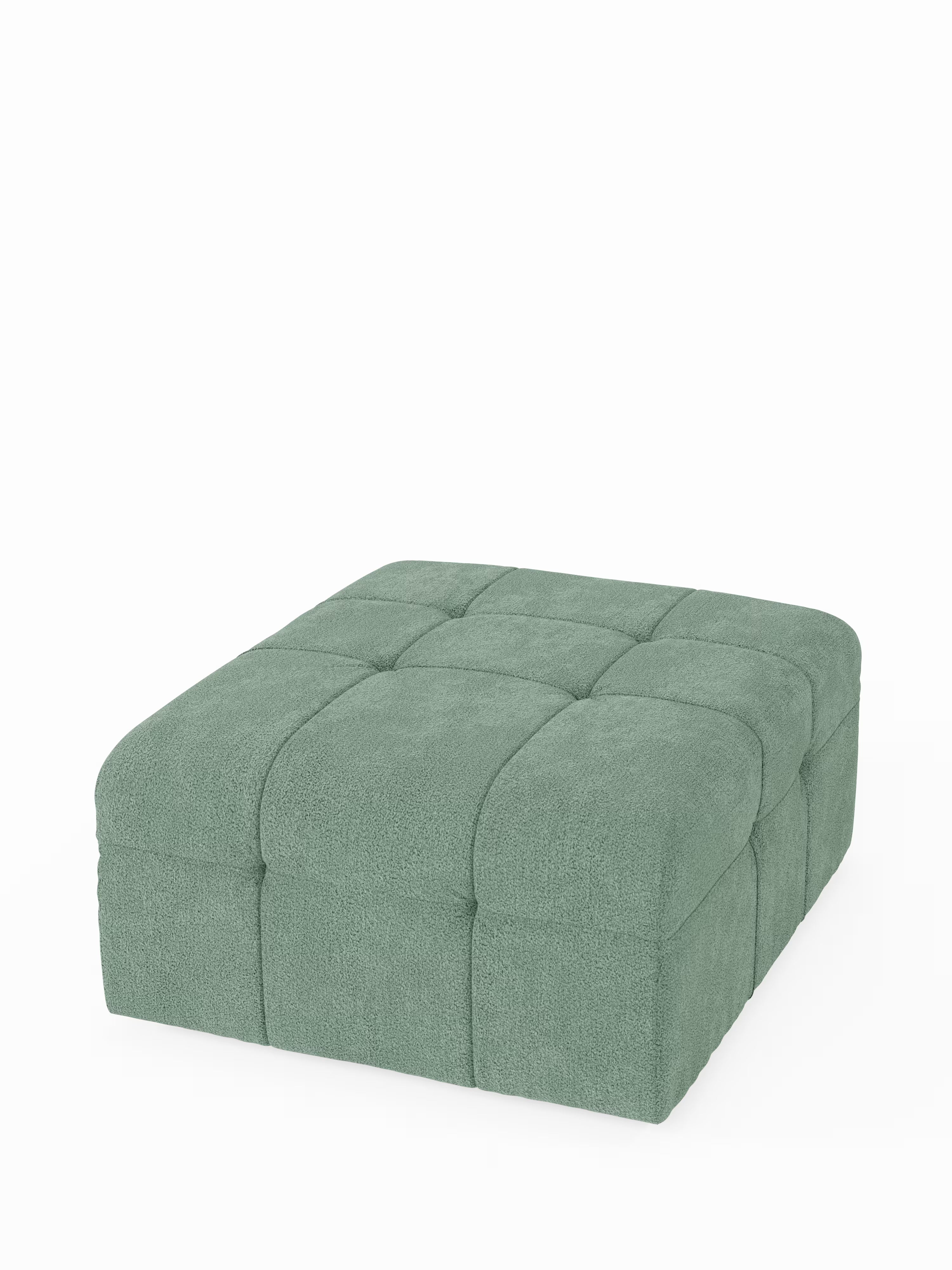Mosaic puf moderno modular en tela bouclé antimanchas – capitoné y modular