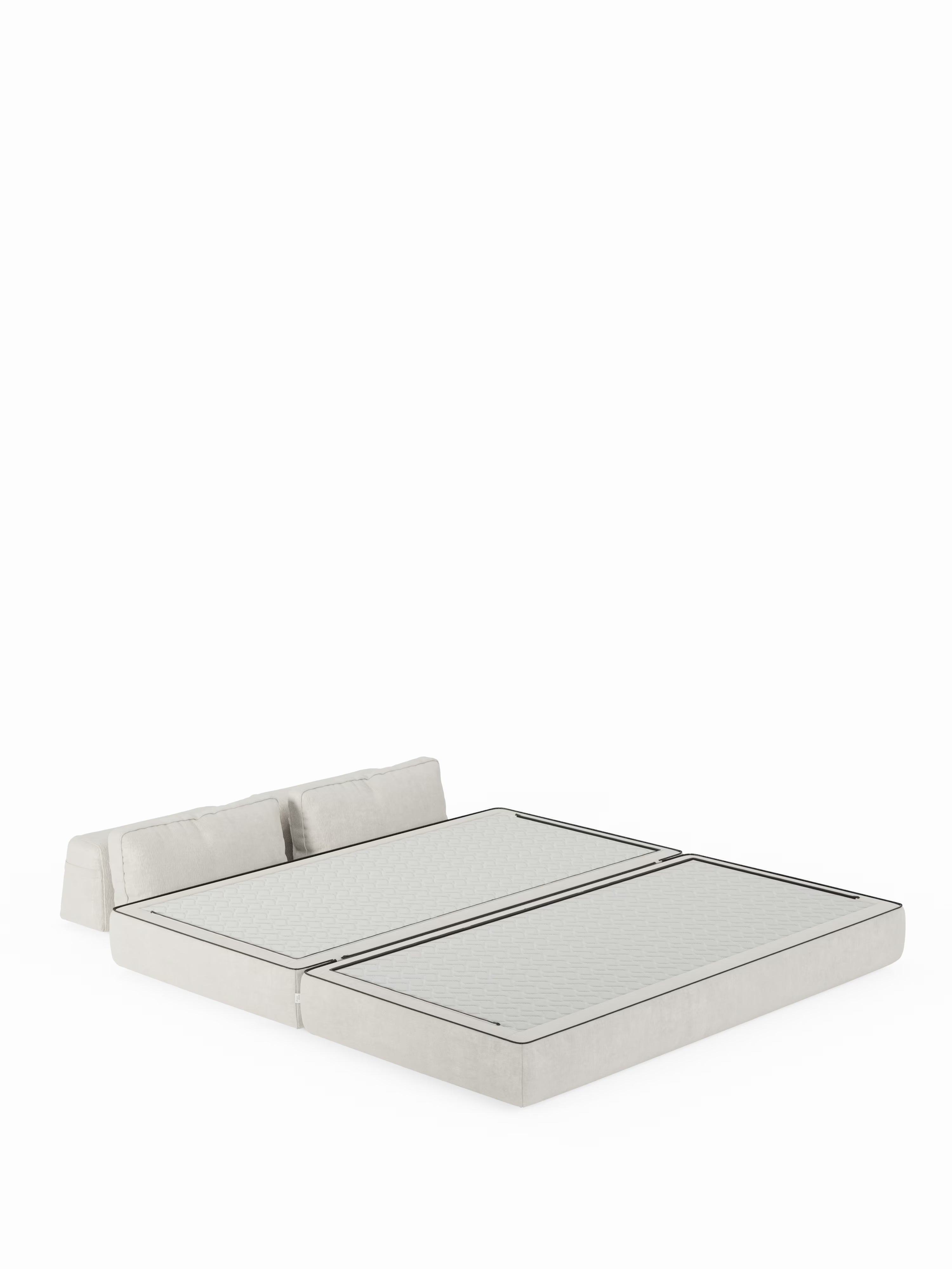Rift Divano letto matrimoniale 3 posti moderno in tessuto smacchiabile – materasso 22 cm memory e schienali mobili