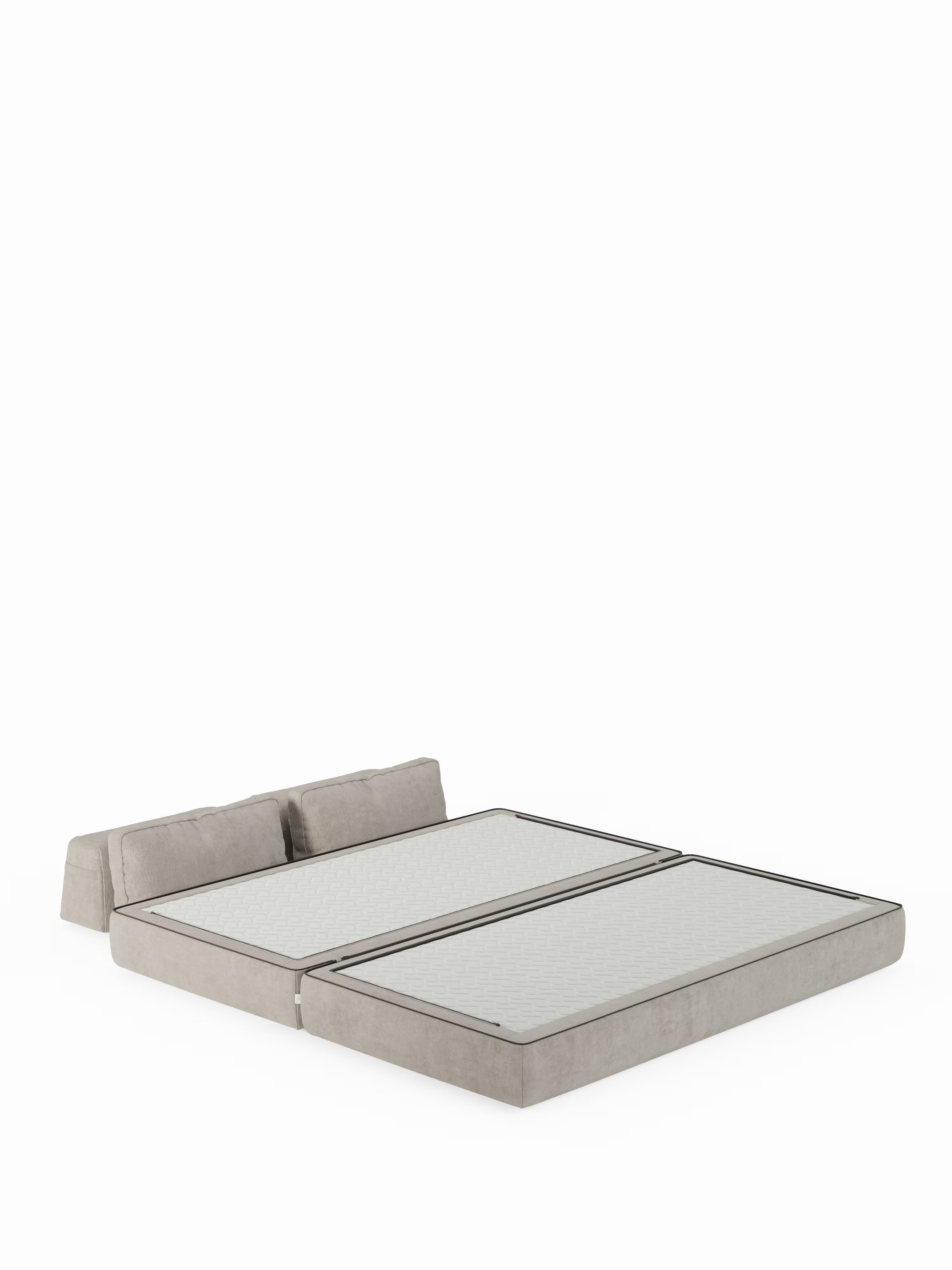 Rift Divano letto matrimoniale 3 posti moderno in tessuto smacchiabile – materasso 22 cm memory e schienali mobili