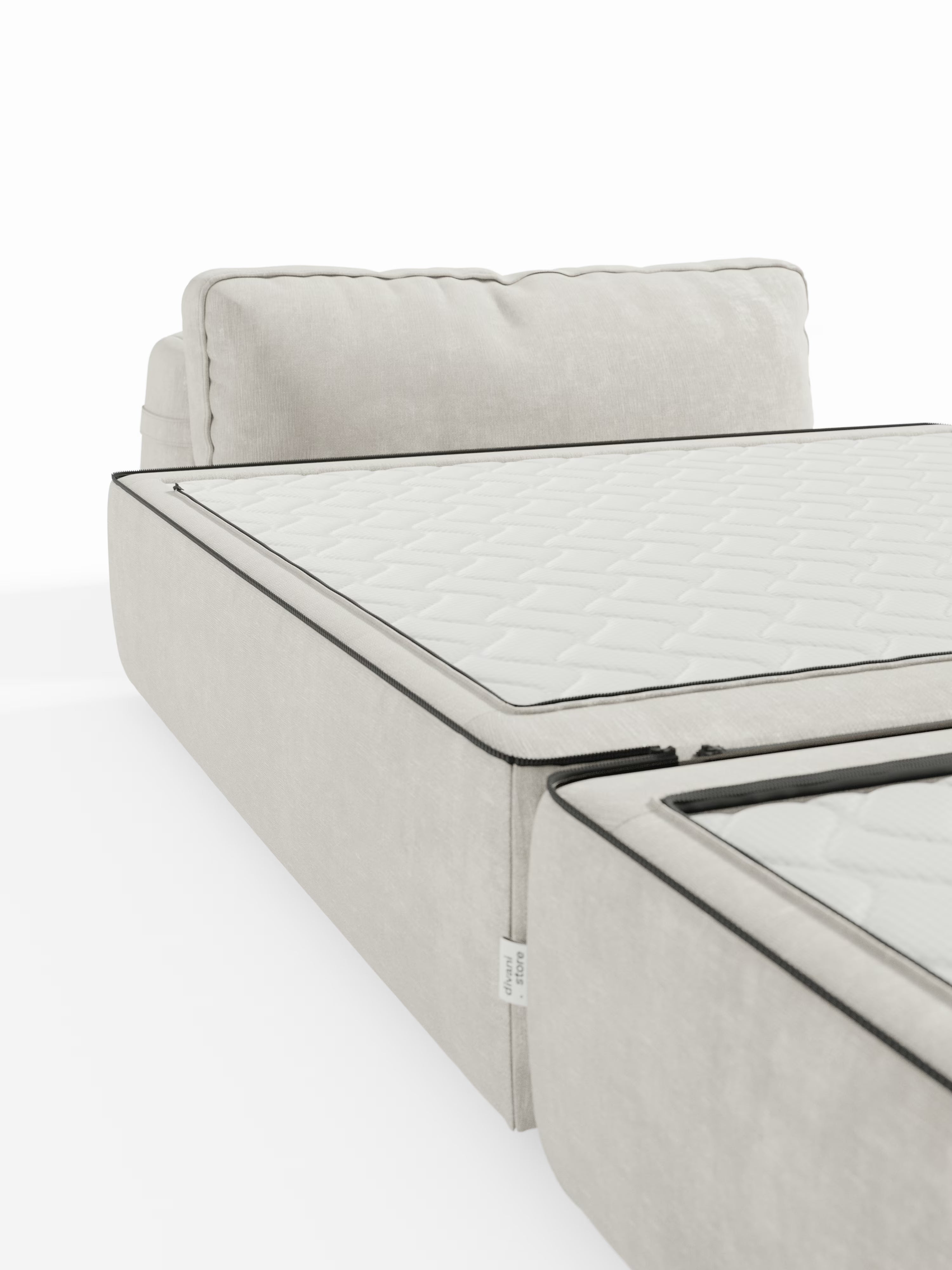 Rift Poltrona letto moderna in tessuto smacchiabile – materasso 22 cm con memory e schienale mobile