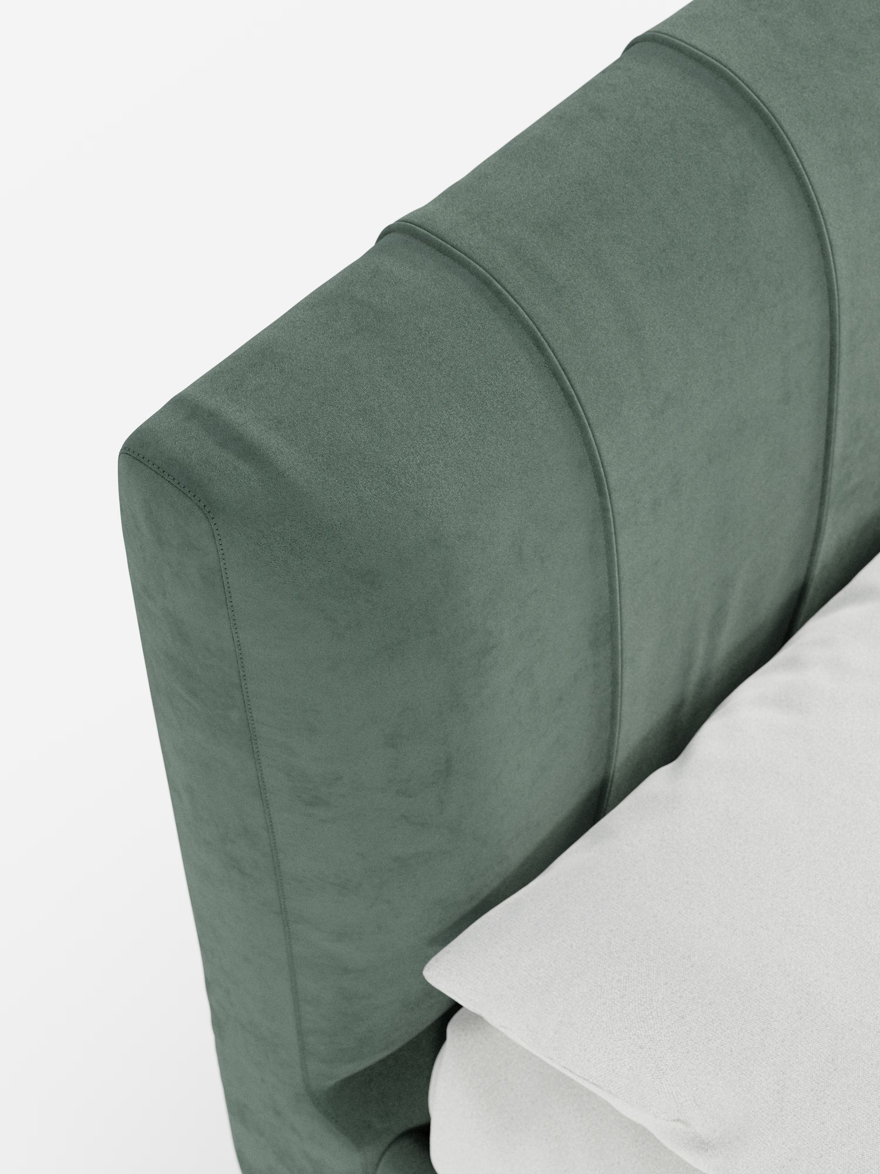 Bogart Modern double storage bed in stain-resistant microfiber, removable cover, and spacious compartment
