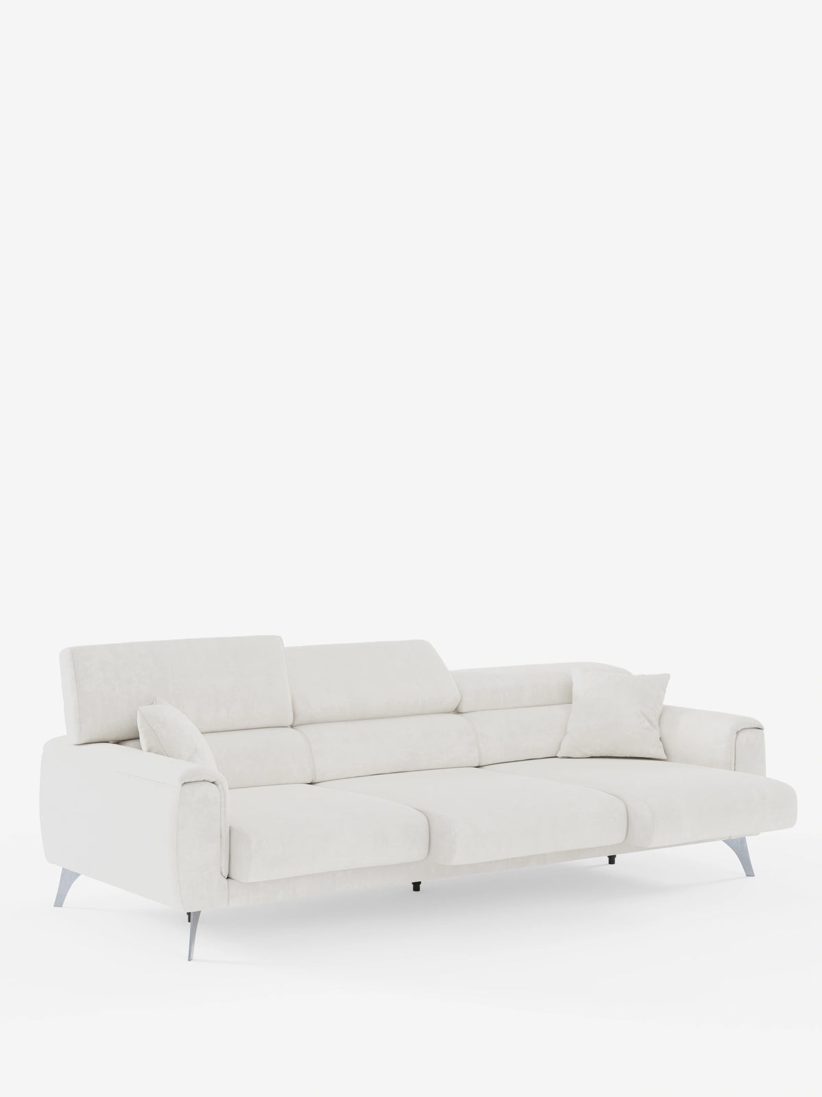 Caravaggio Sofa für 4 Personen mit drei ausziehbaren Sitzen und verstellbaren Kopfstützen aus fleckenabweisendem Stoff