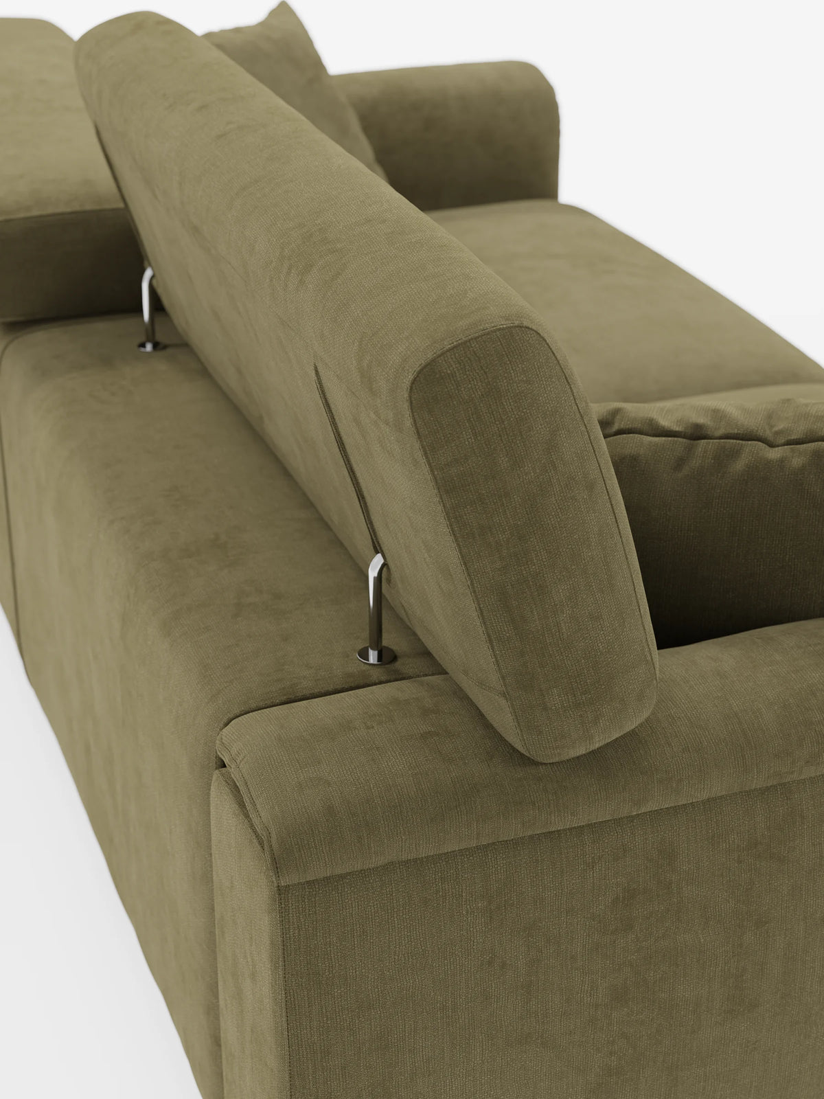 Caravaggio Sofa für 2 oder 3 Personen mit ausziehbaren Sitzen und verstellbaren Kopfstützen aus fleckenabweisendem Stoff