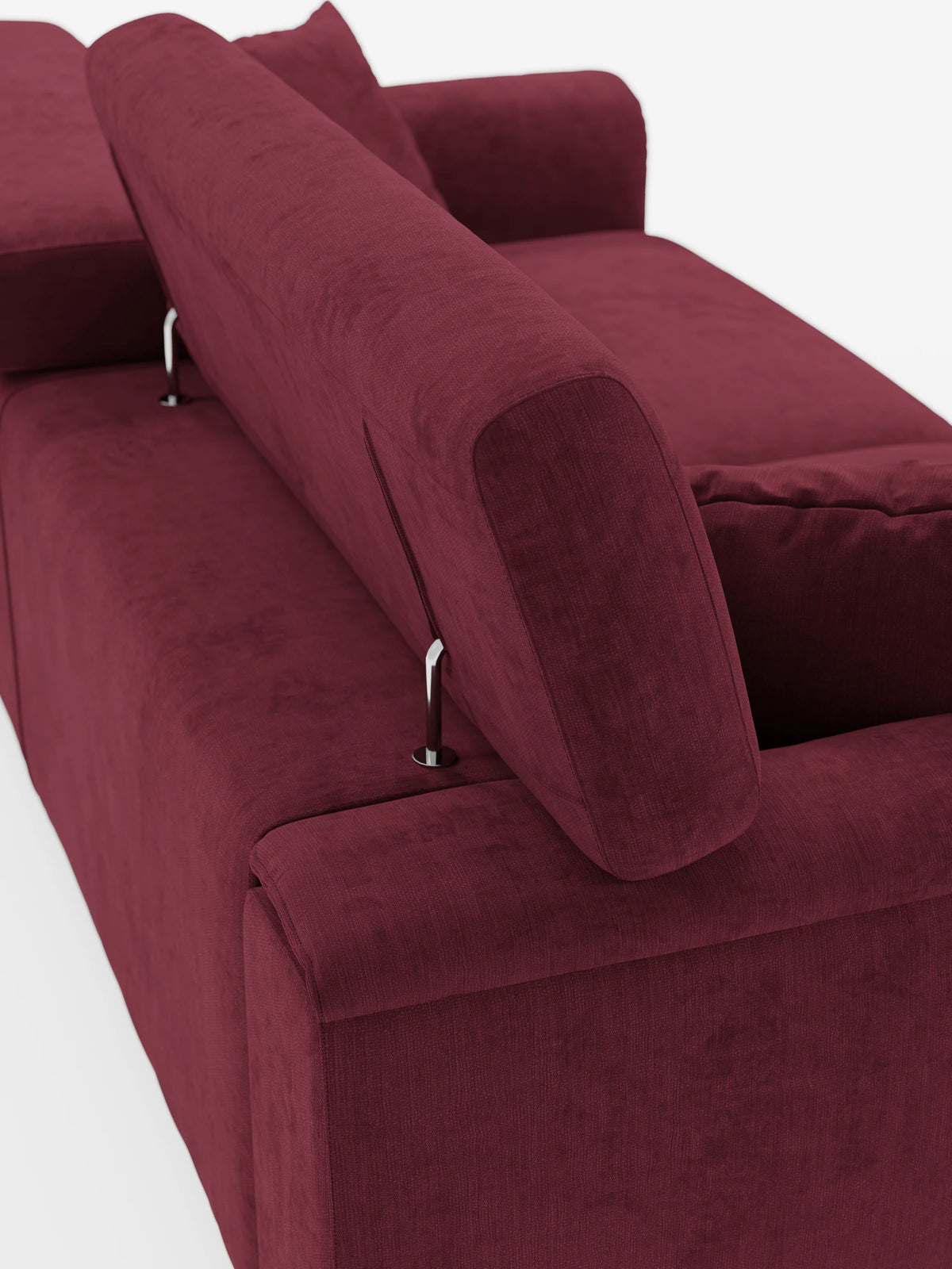 Caravaggio Sofa für 2 oder 3 Personen mit ausziehbaren Sitzen und verstellbaren Kopfstützen aus fleckenabweisendem Stoff