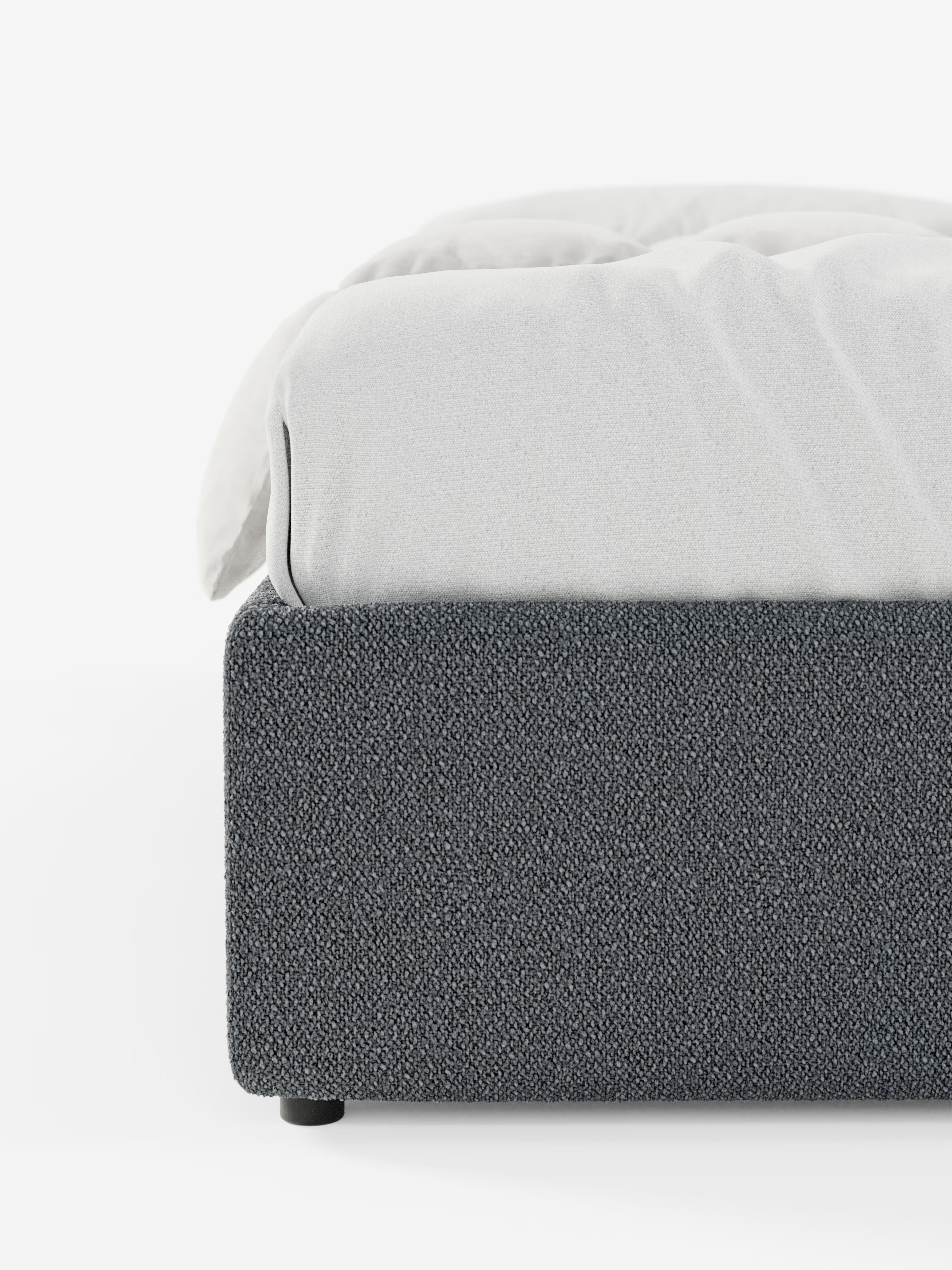 Ina Upholstered removable cover storage box spring in stain-resistant waterproof cotton-effect fabric