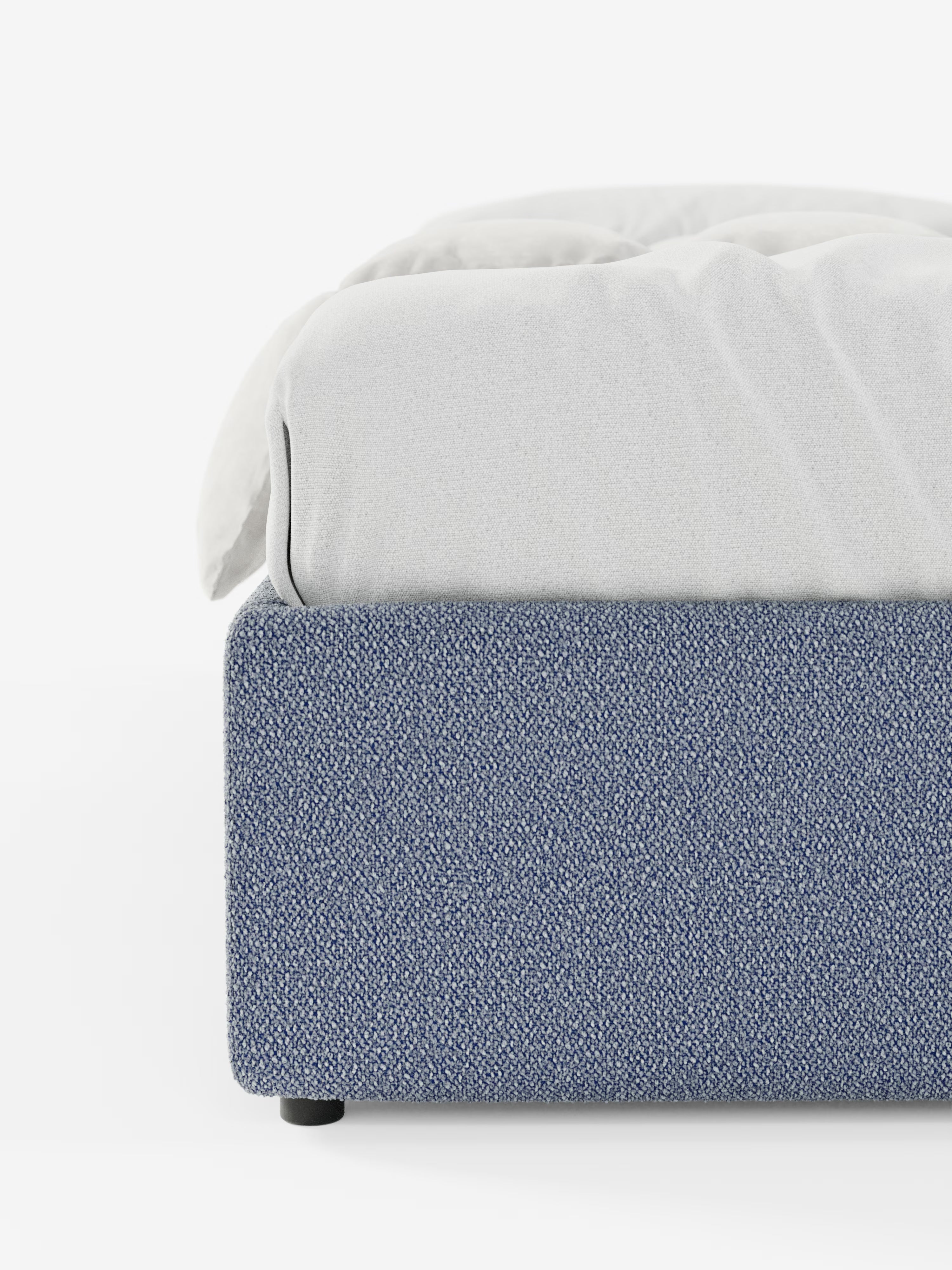 Ina Upholstered removable cover storage box spring in stain-resistant waterproof cotton-effect fabric